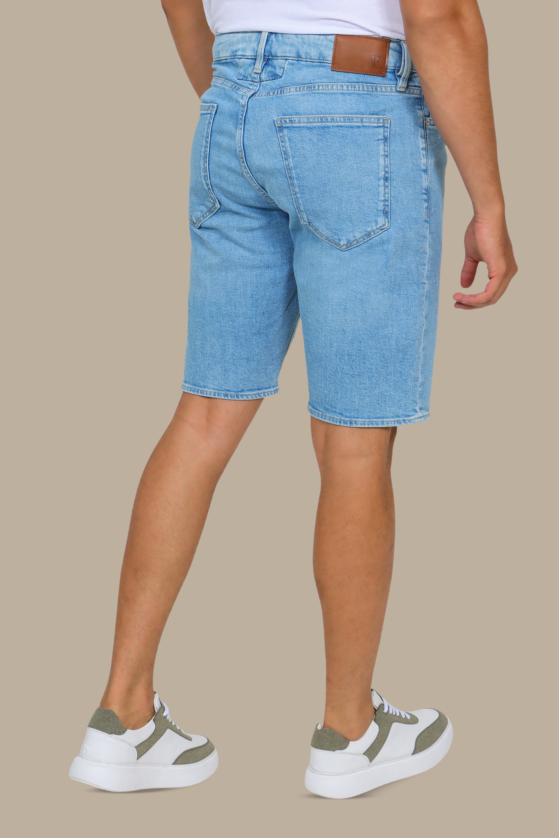 Light Blue Tie-Dye Short Denim