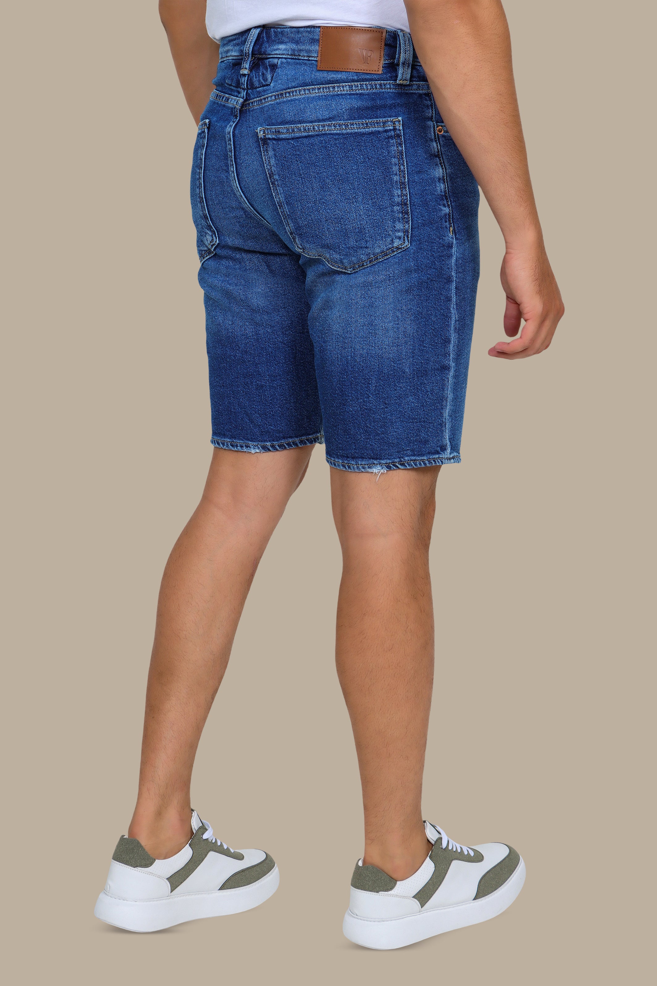 Blue Tie-Dye Short Denim