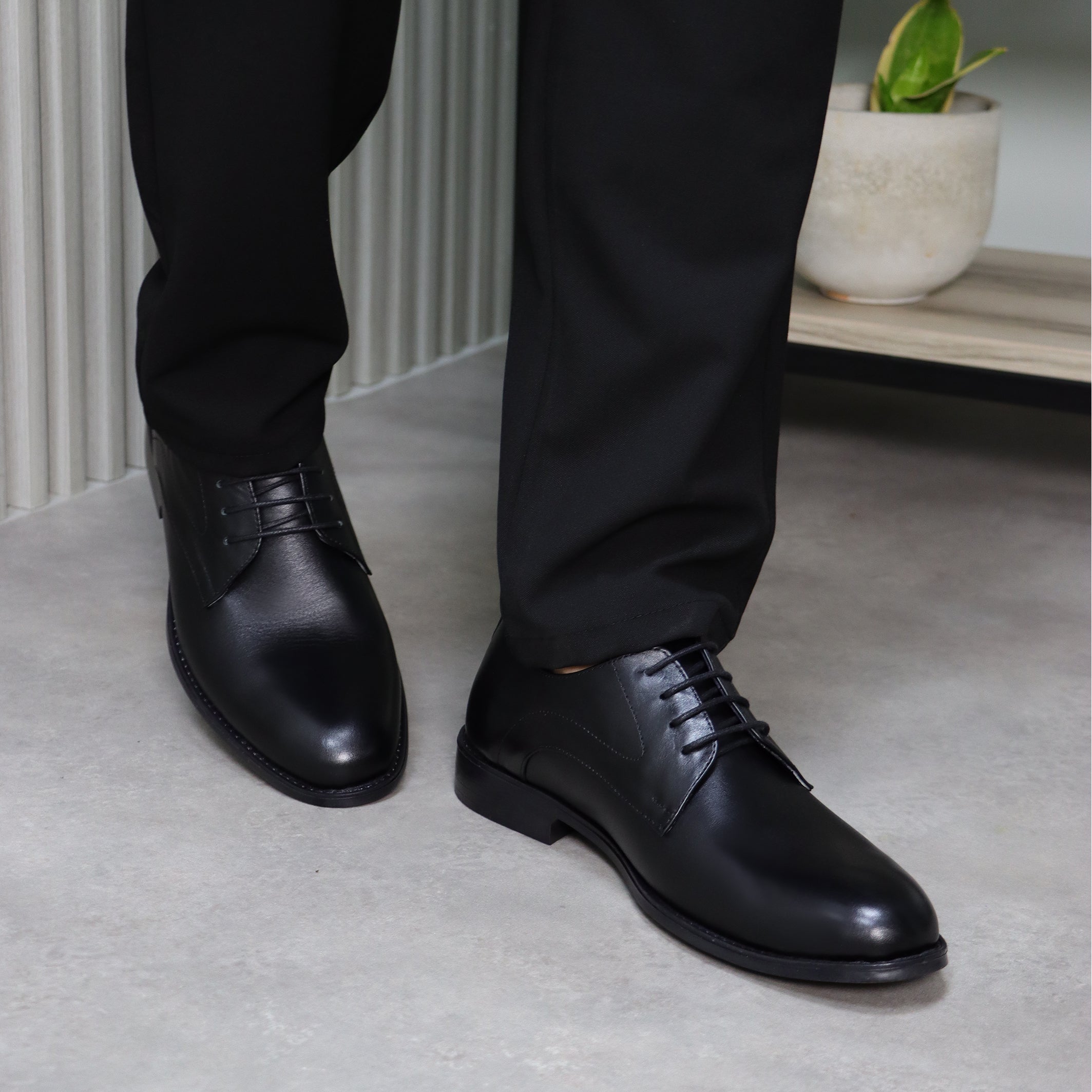 Classic Black Leather Dress Shoes