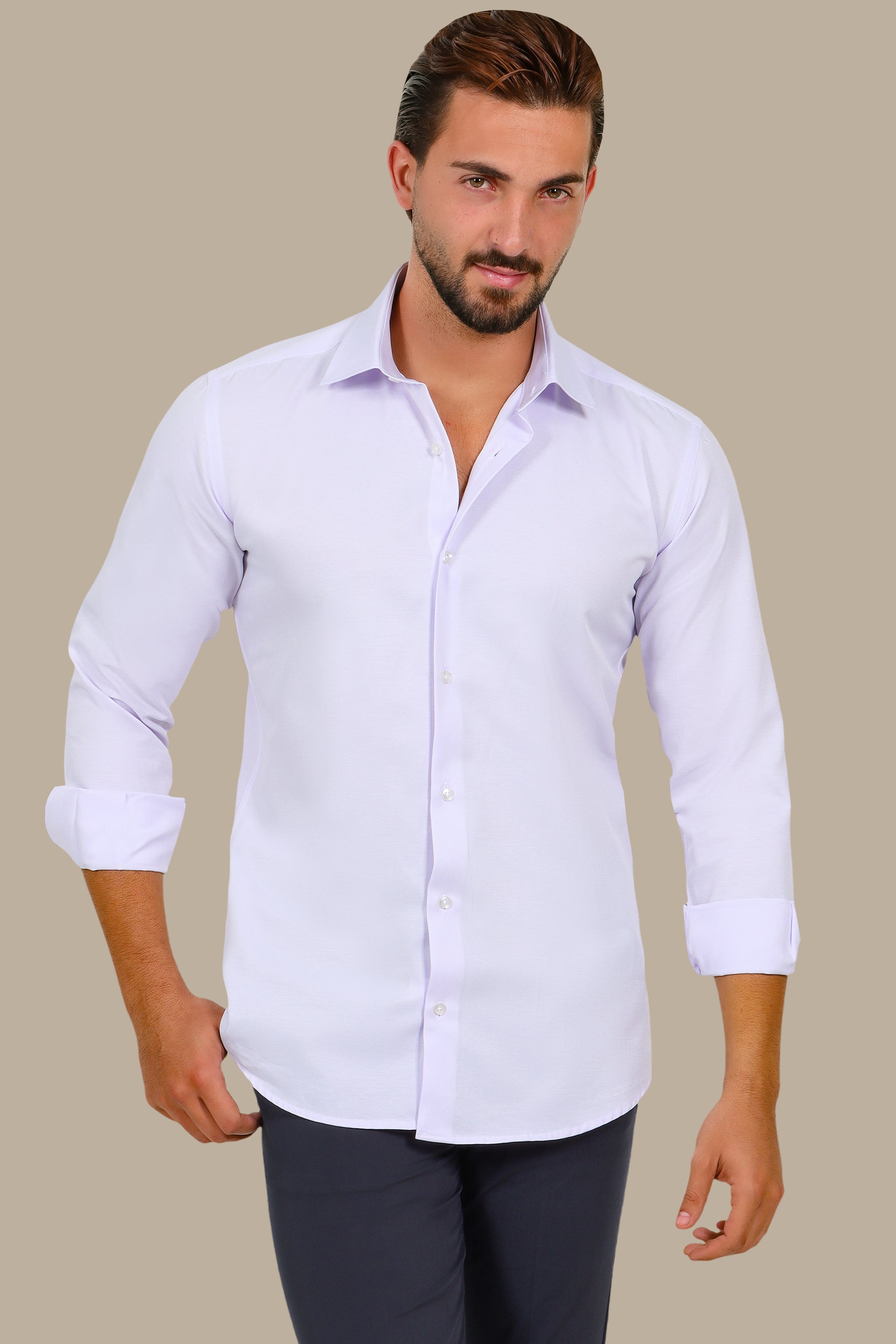 Classic Soft Satin Shirt – Lilac