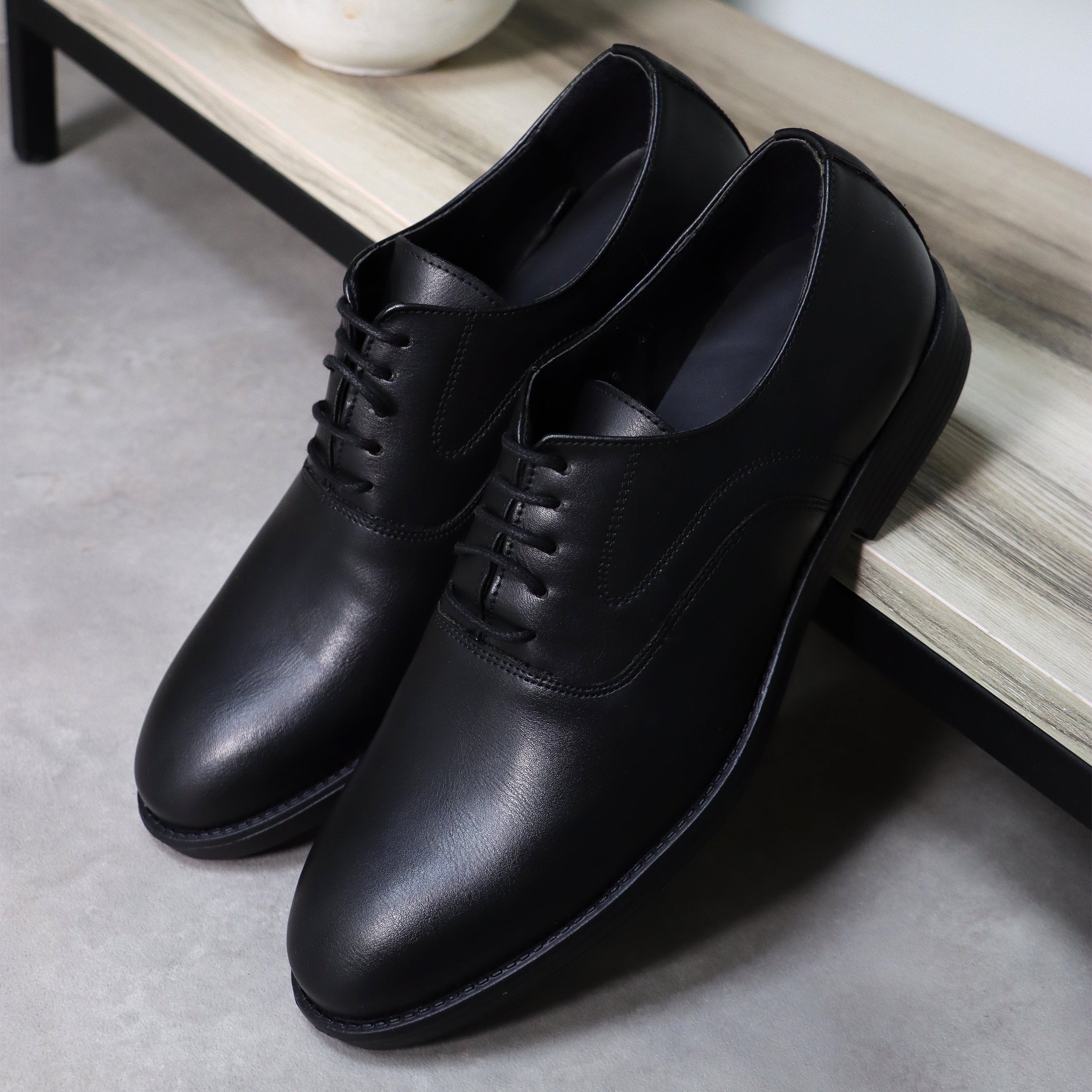 Classic Black Leather Dress Shoes