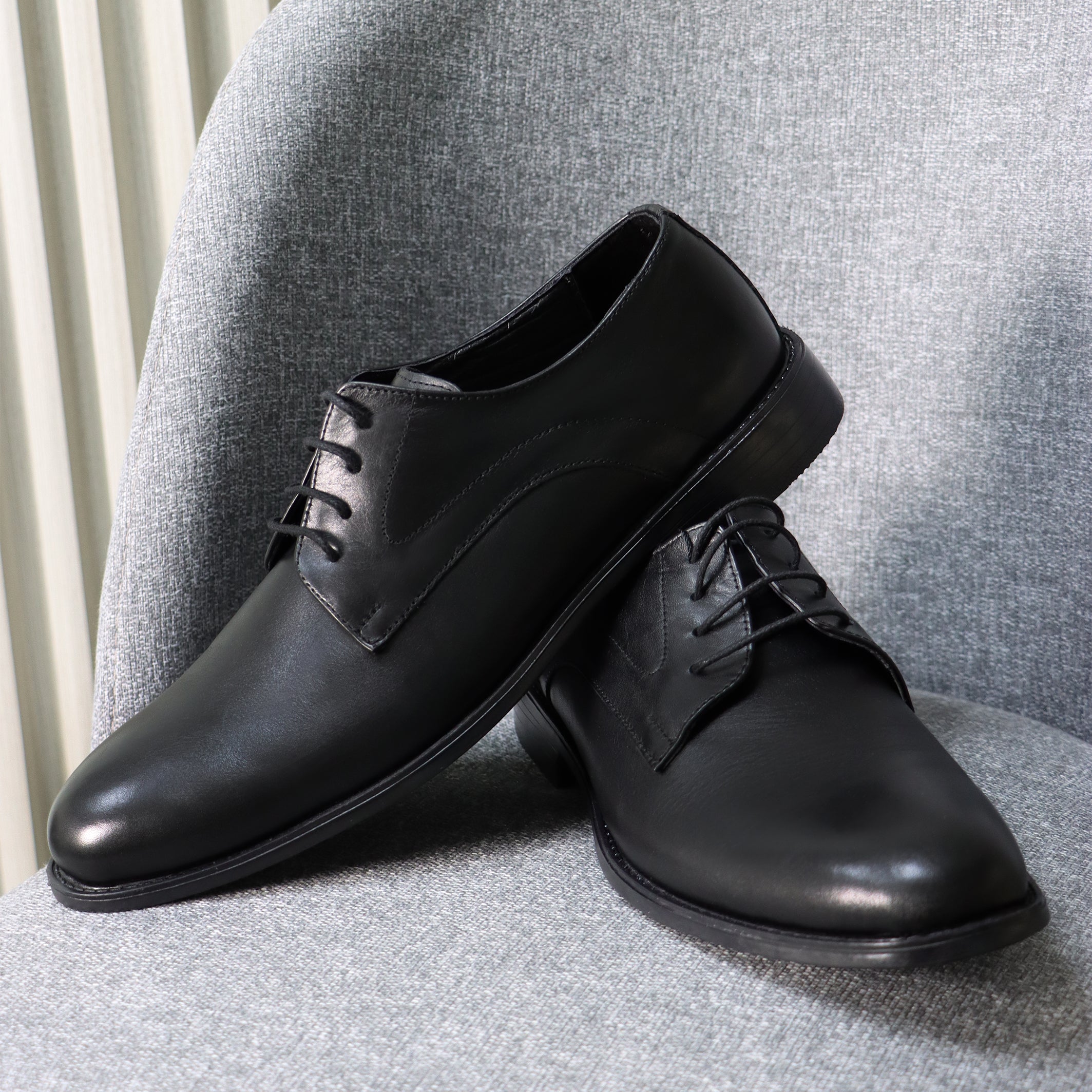 Classic Black Leather Dress Shoes