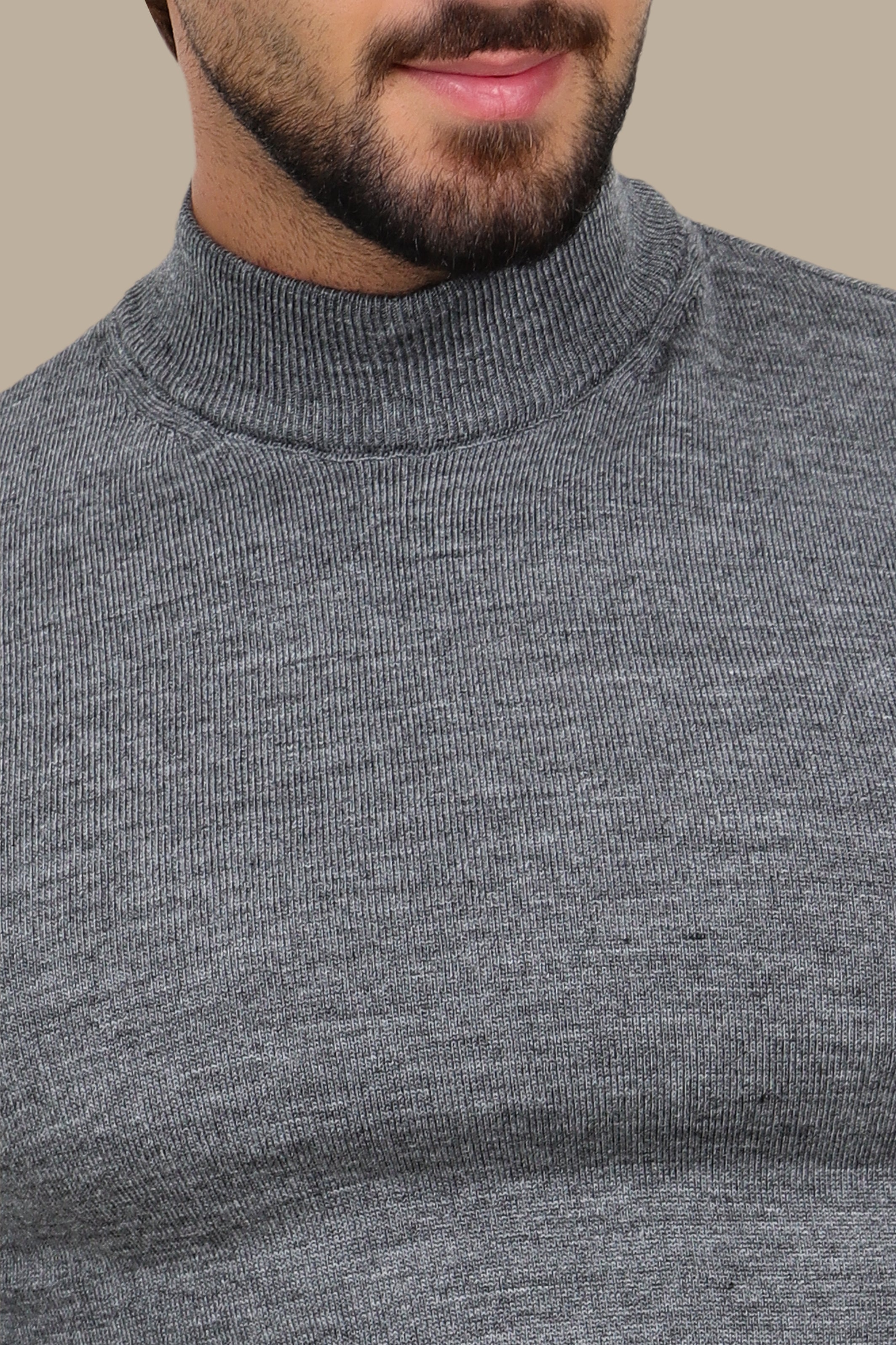 Basic Turtle Neck Sweater – Grey