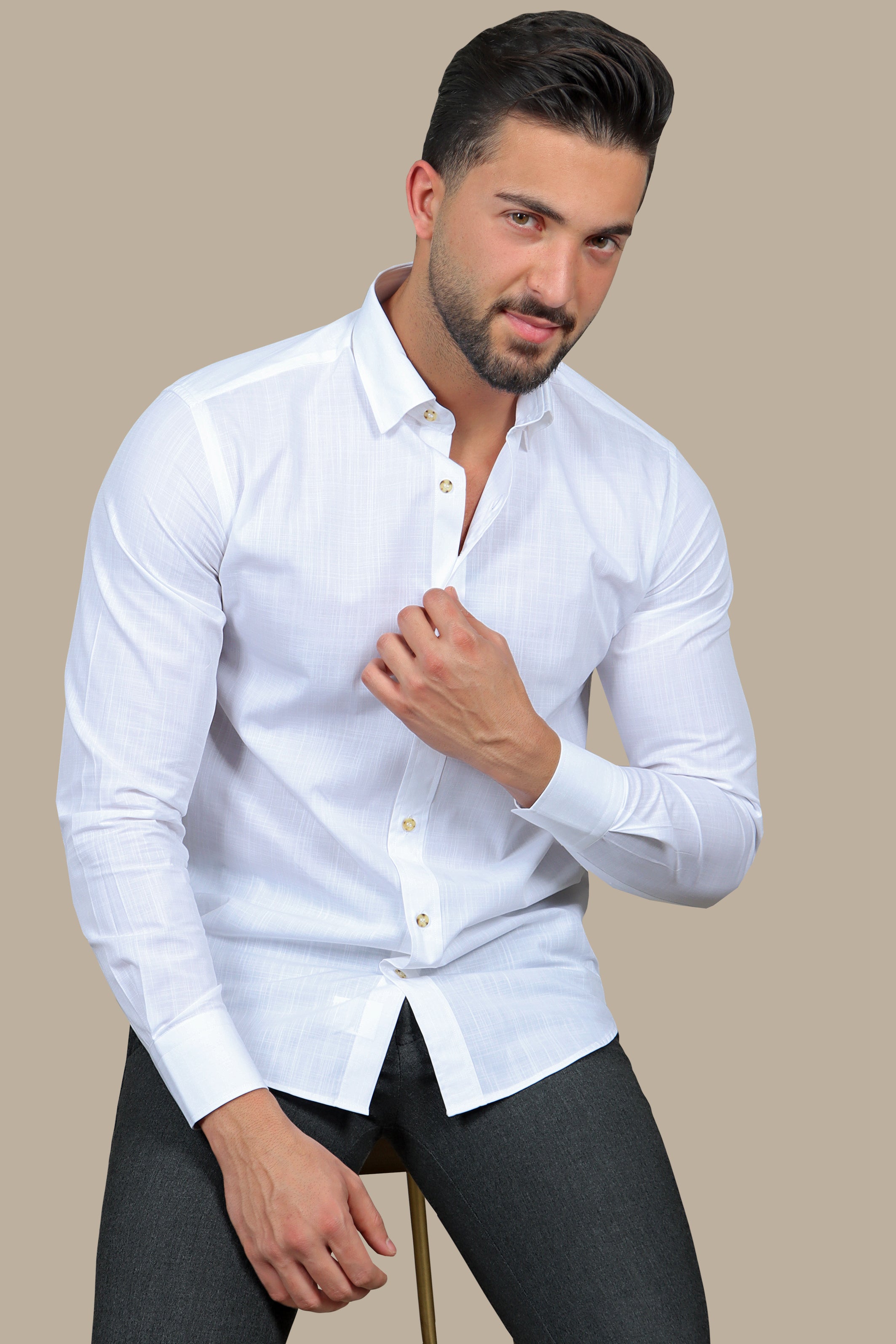 Earth Tones Elegance: Linen Off White