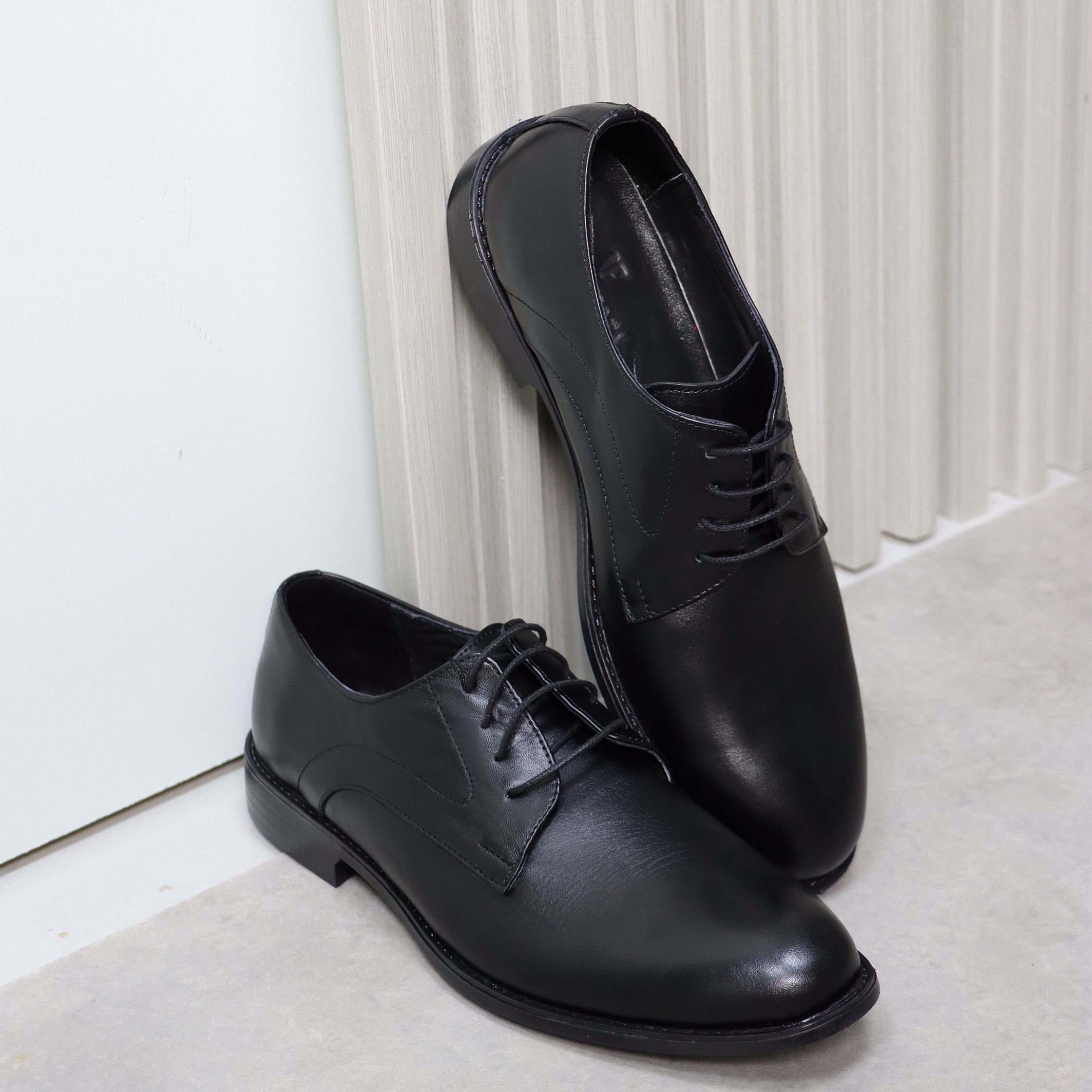 Classic Black Leather Dress Shoes