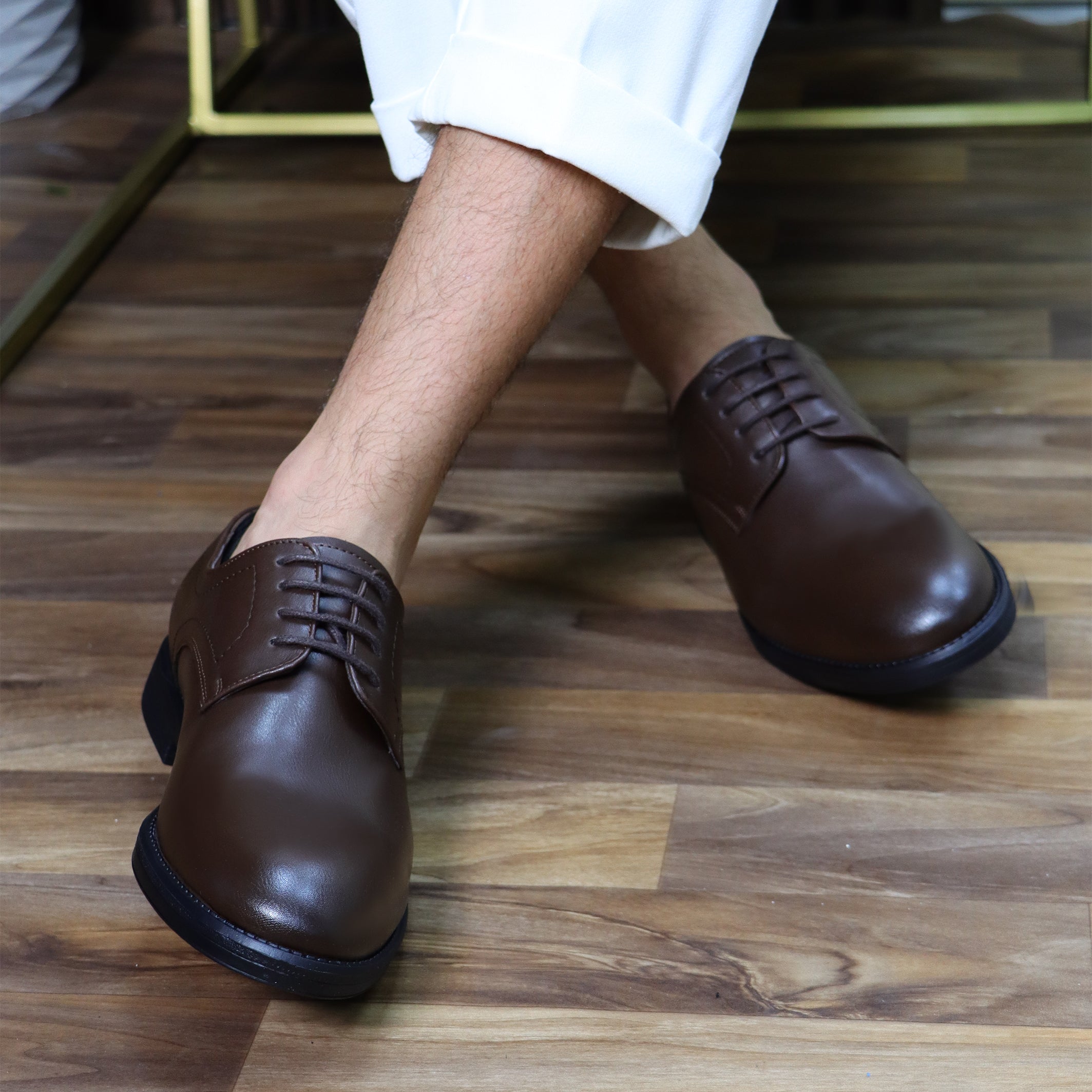 Brown Leather Blucher Shoes