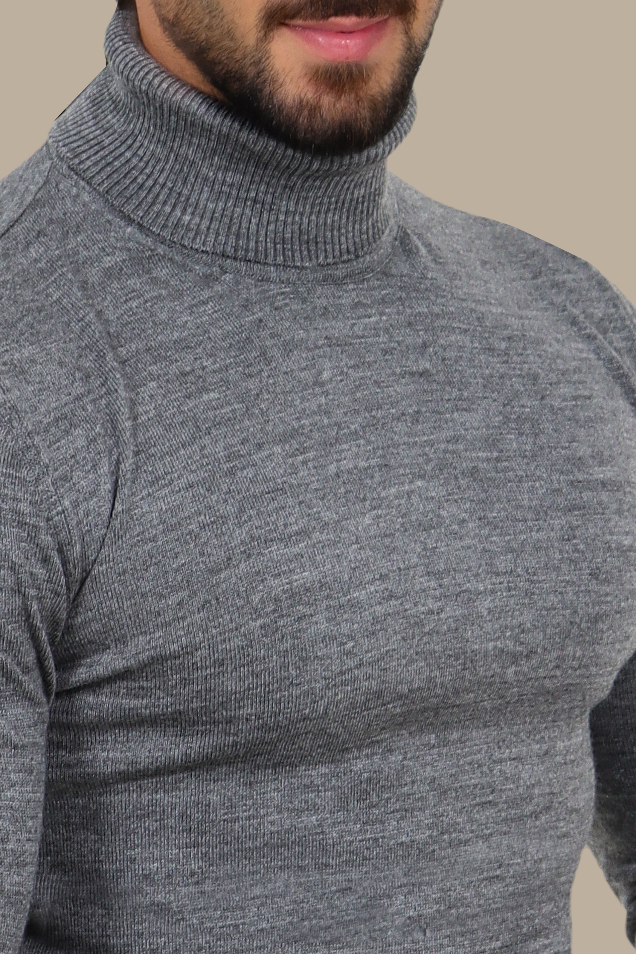 Basic Turtle Neck Sweater – Grey