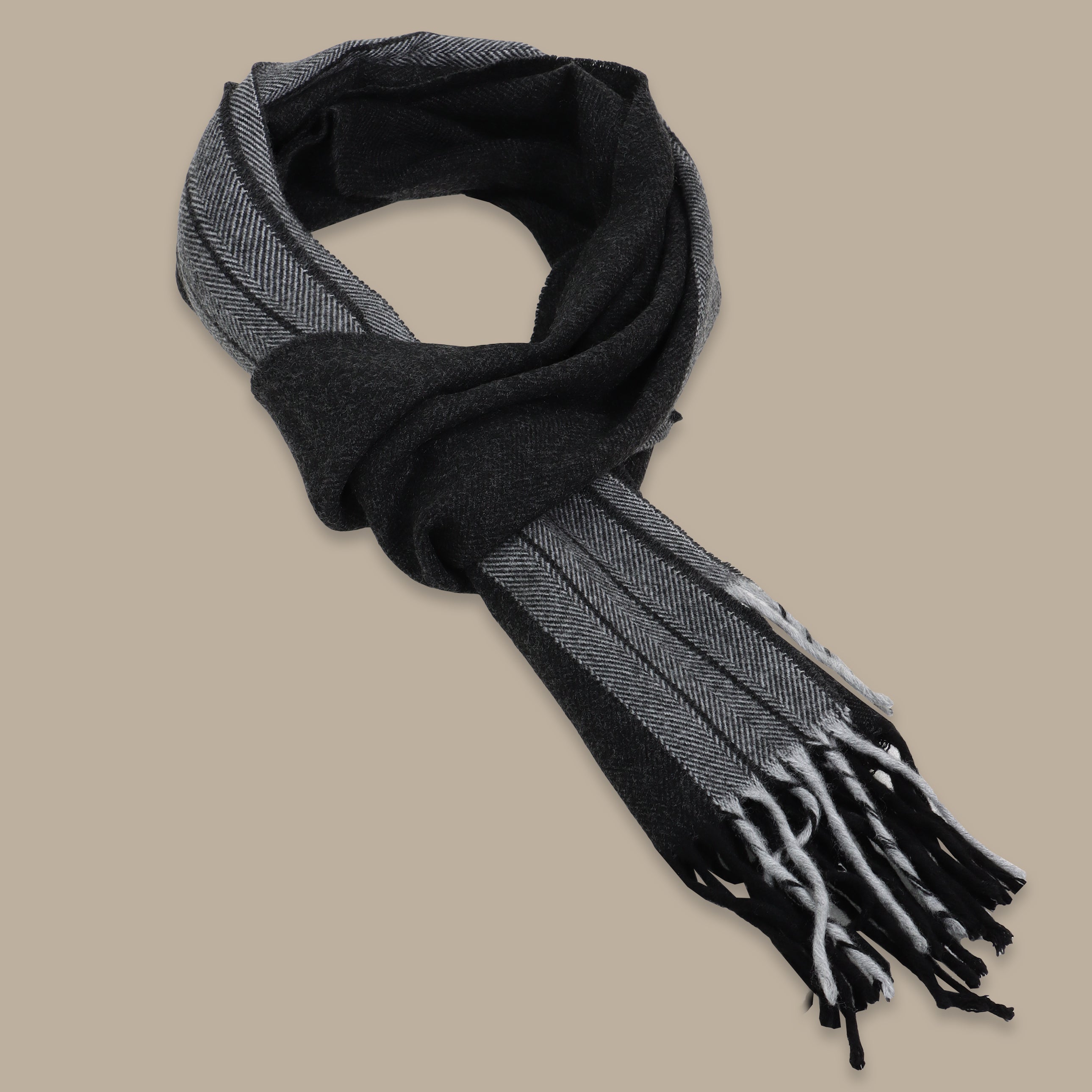 Black Herringbone Scarf
