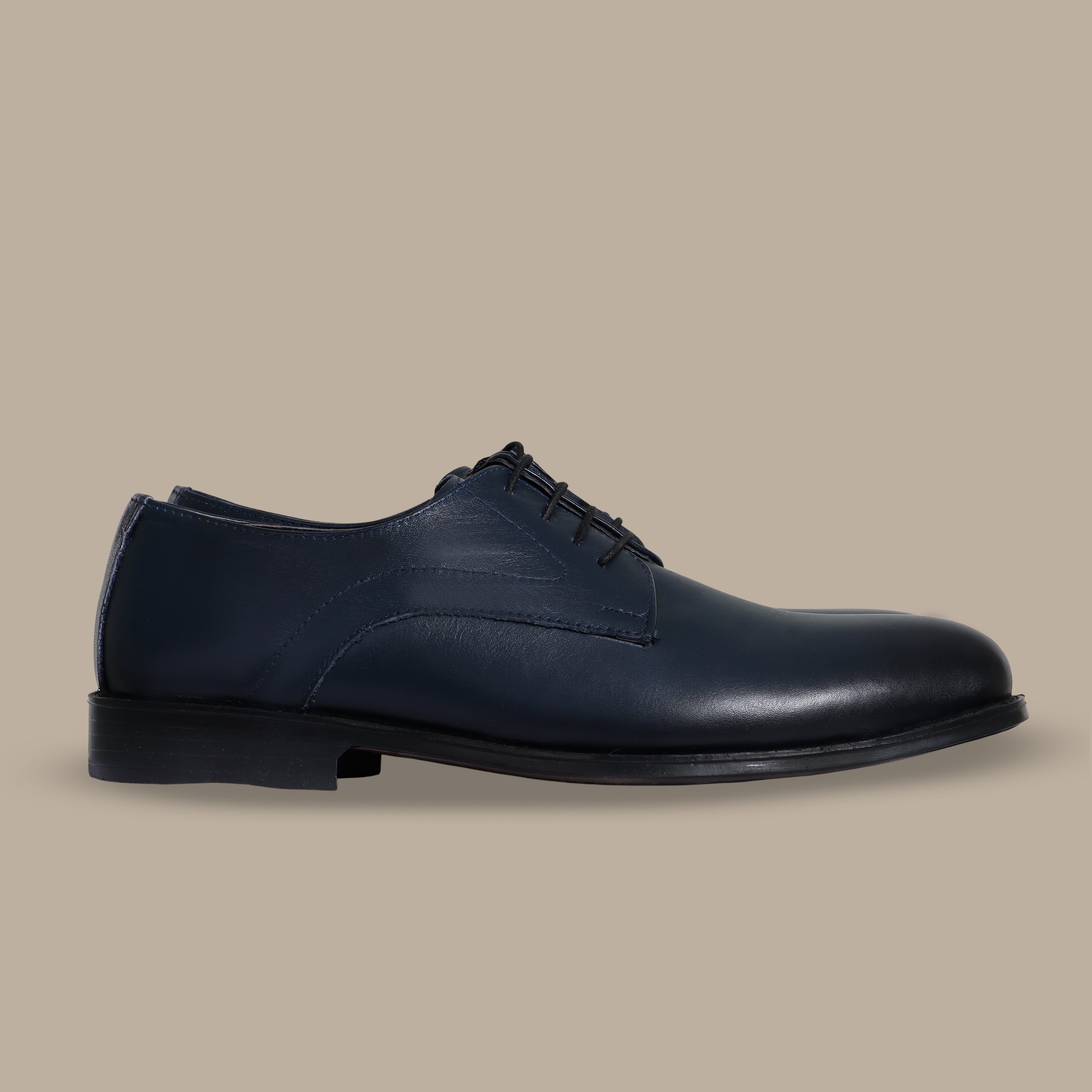 Navy Leather Blucher Shoes
