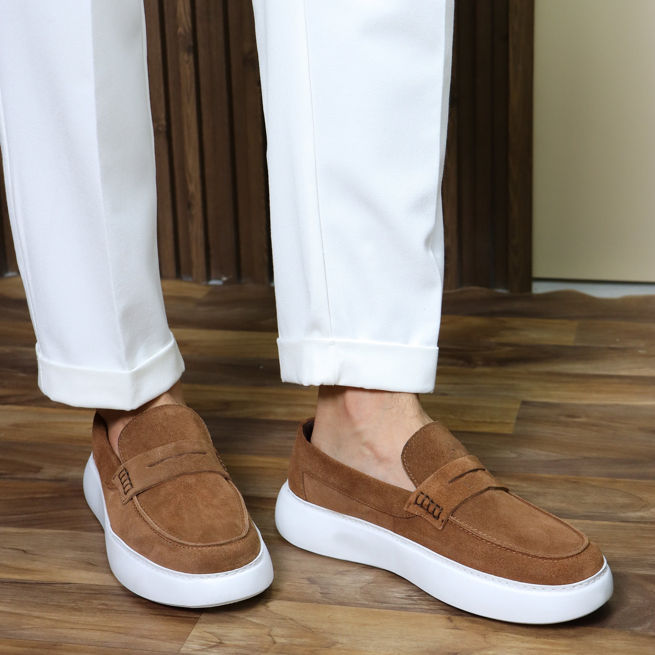 Havane Suede Slip-On Loafers