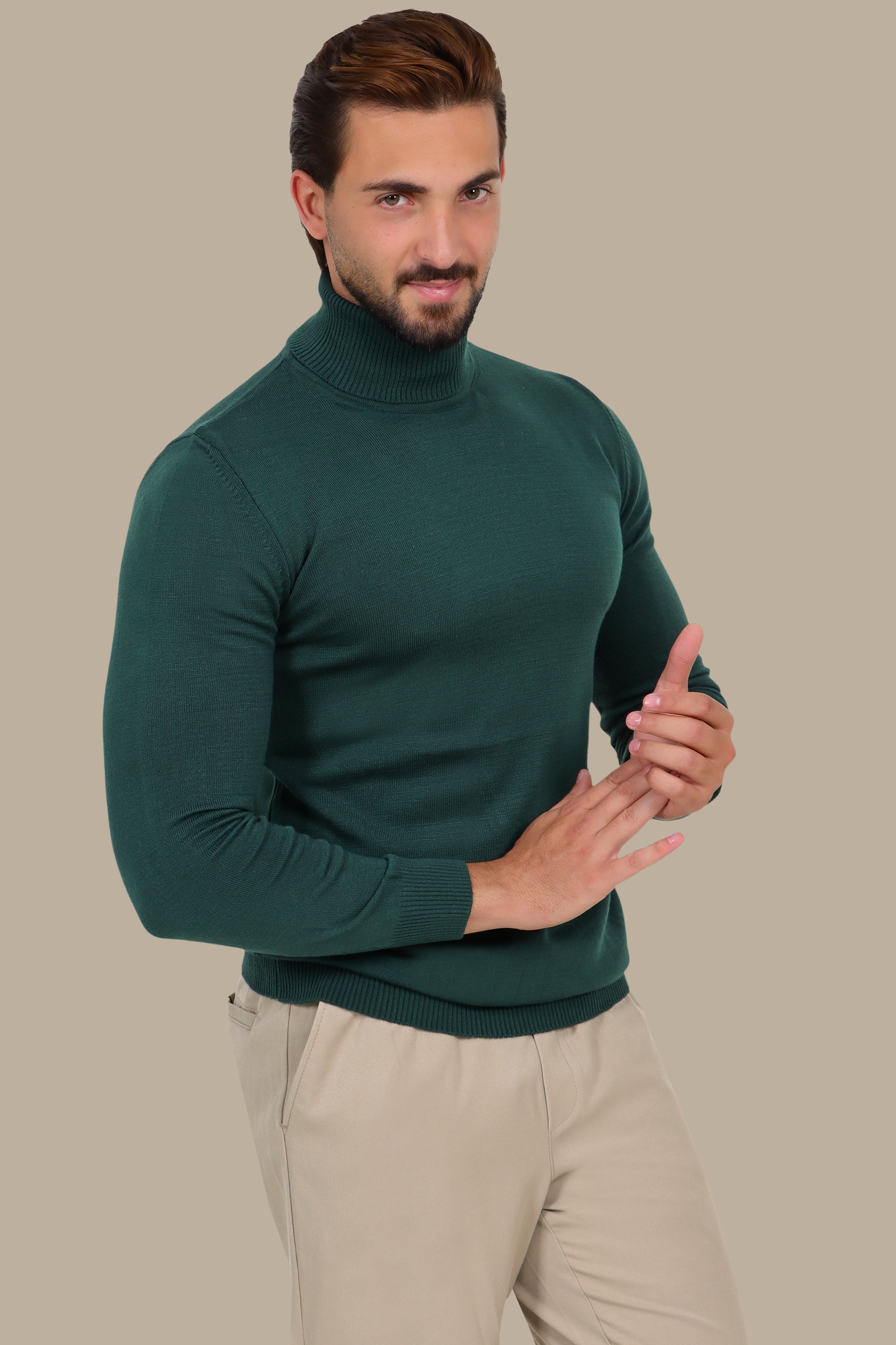 Basic Turtle Neck Sweater – Green
