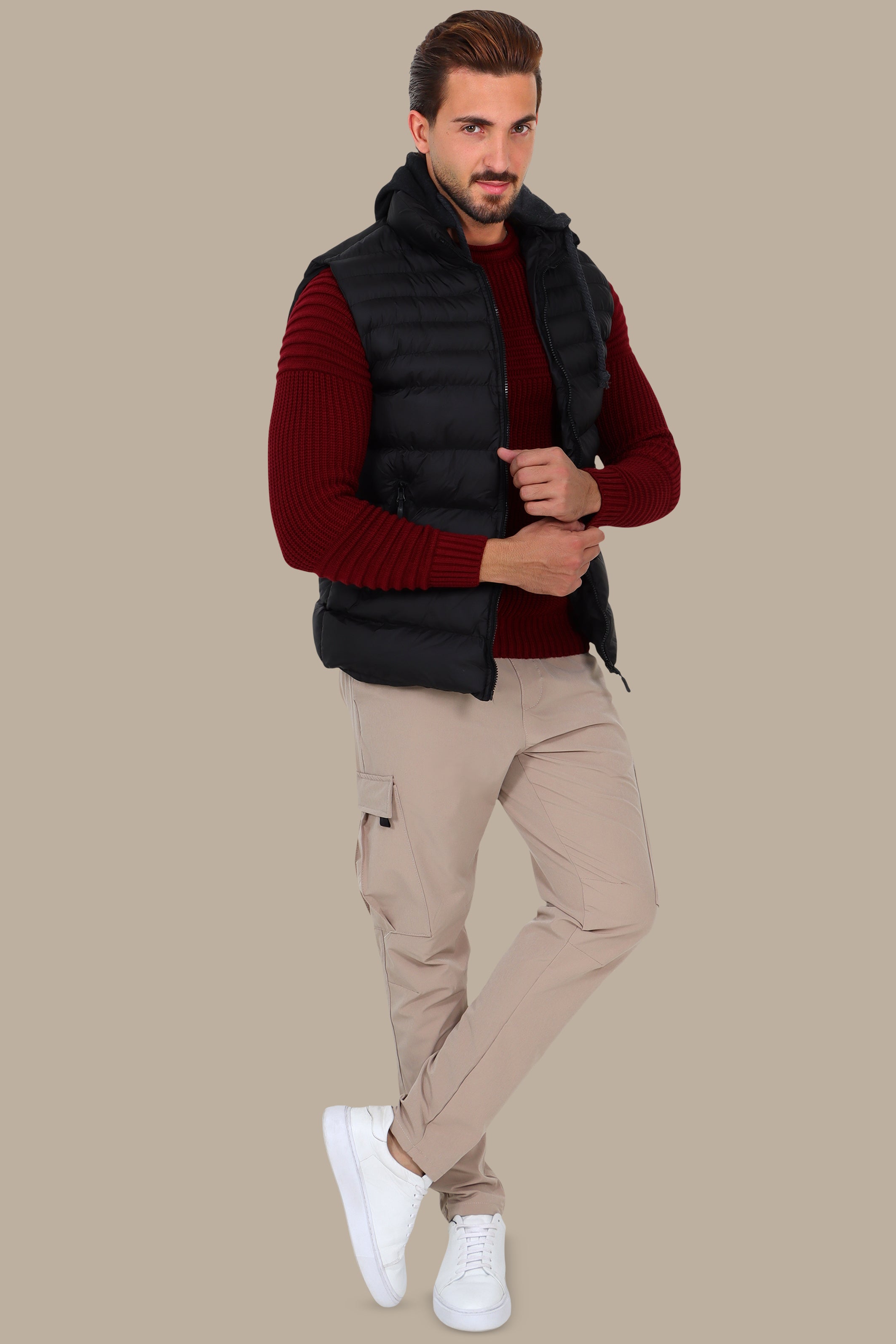 Black Basic Puffer Vest