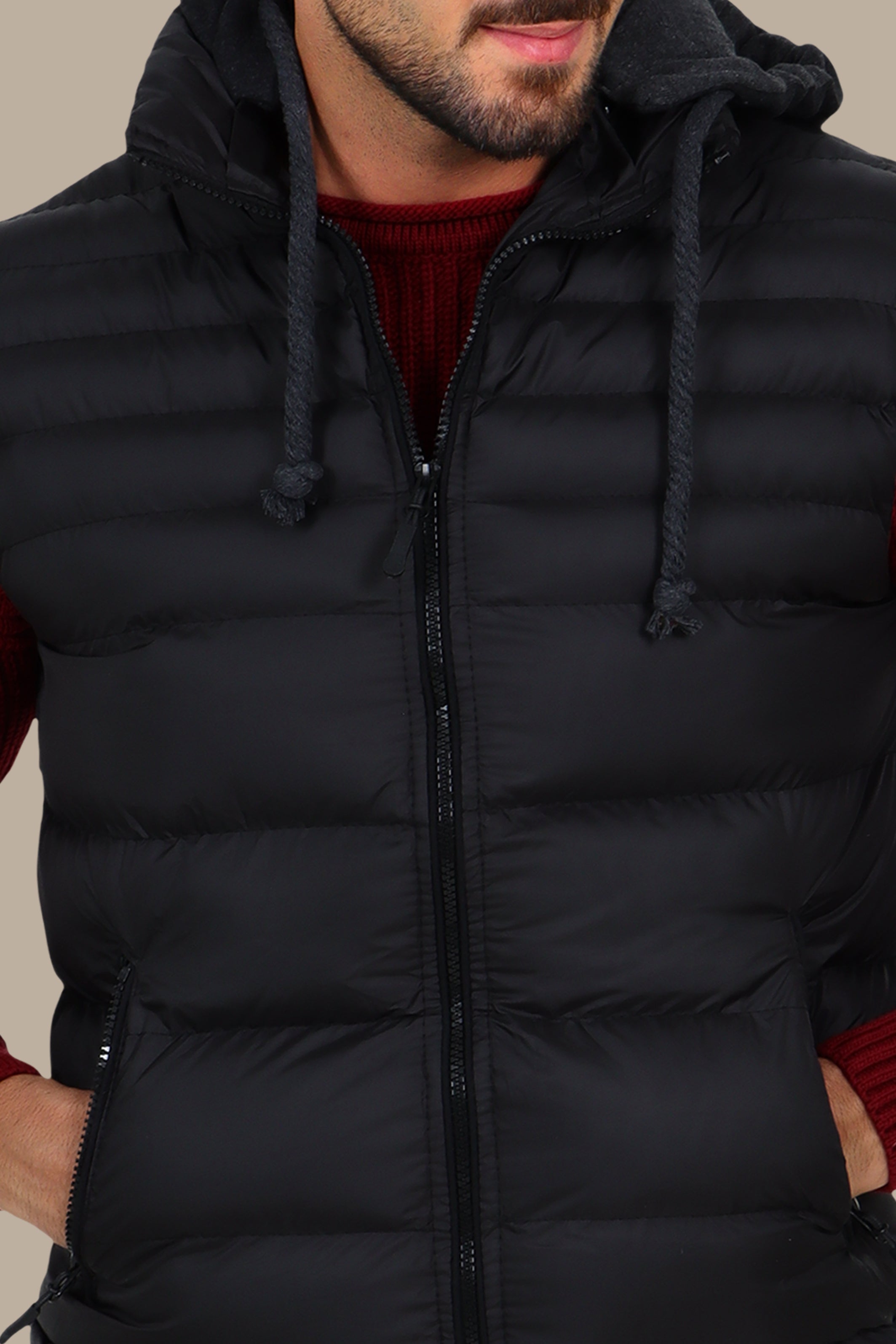 Black Basic Puffer Vest