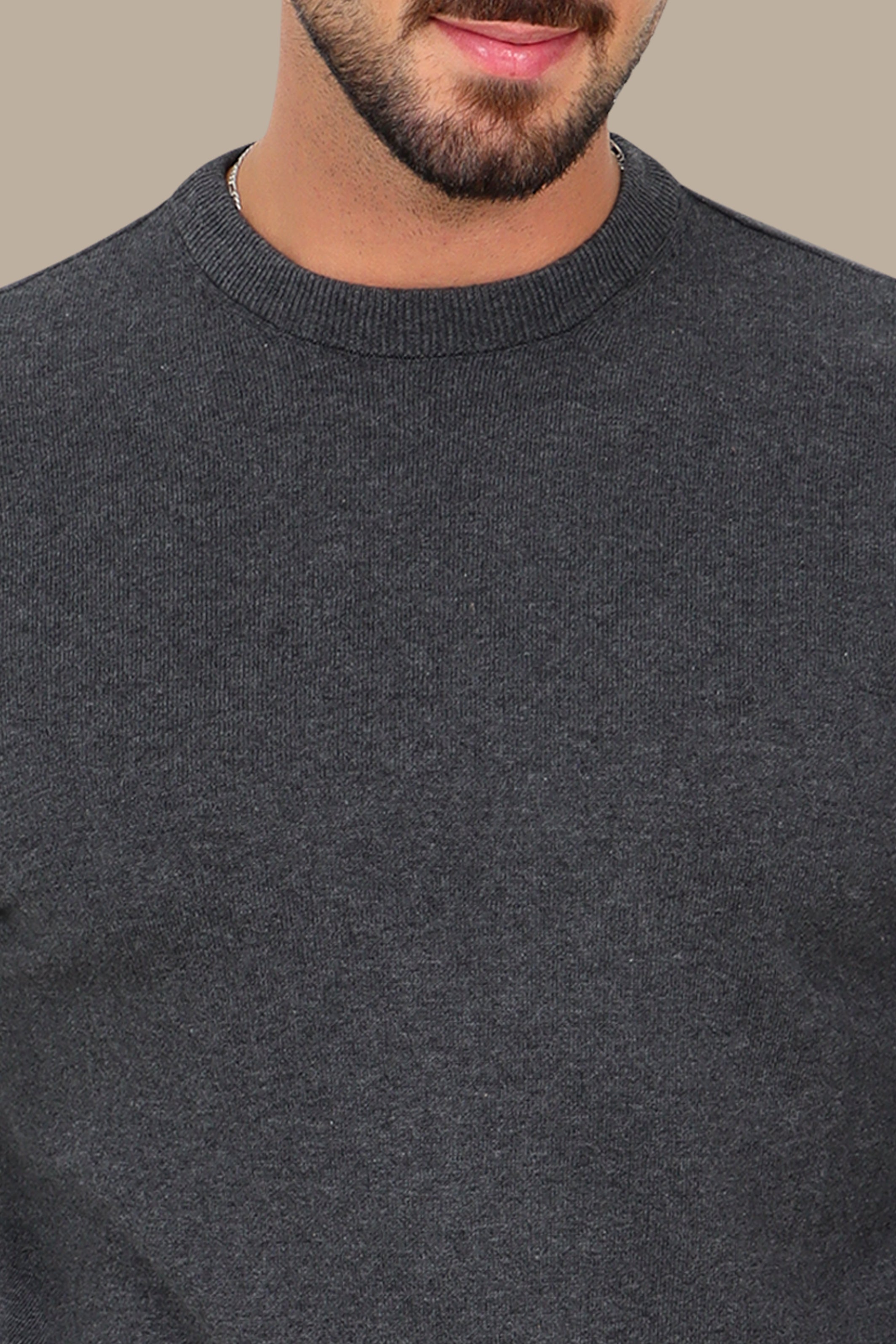 Grey Round Neck Sweater