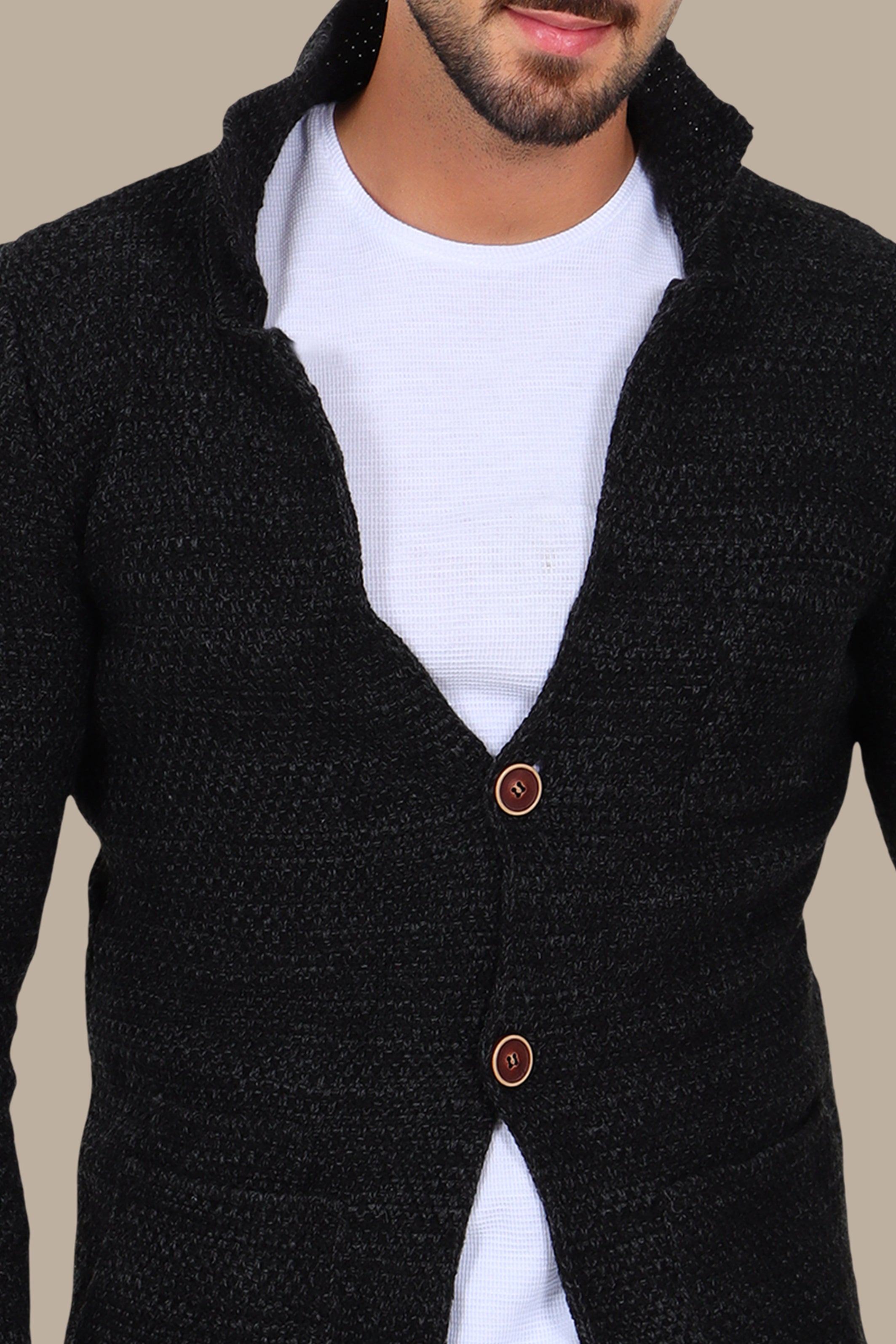 Dark Grey Mercerized Mons Cardigan