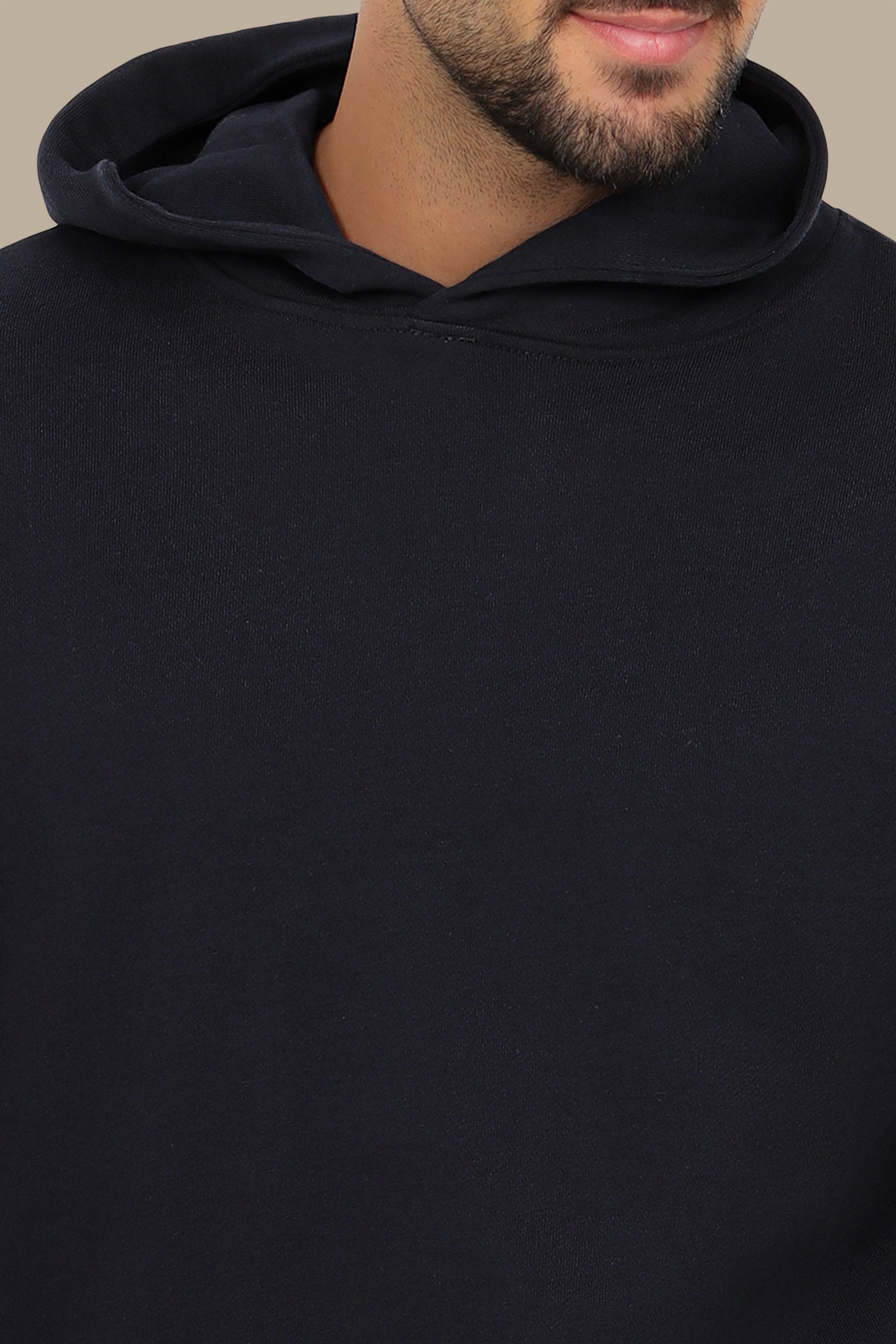 Plain Hooded Sweatshirt in Navy