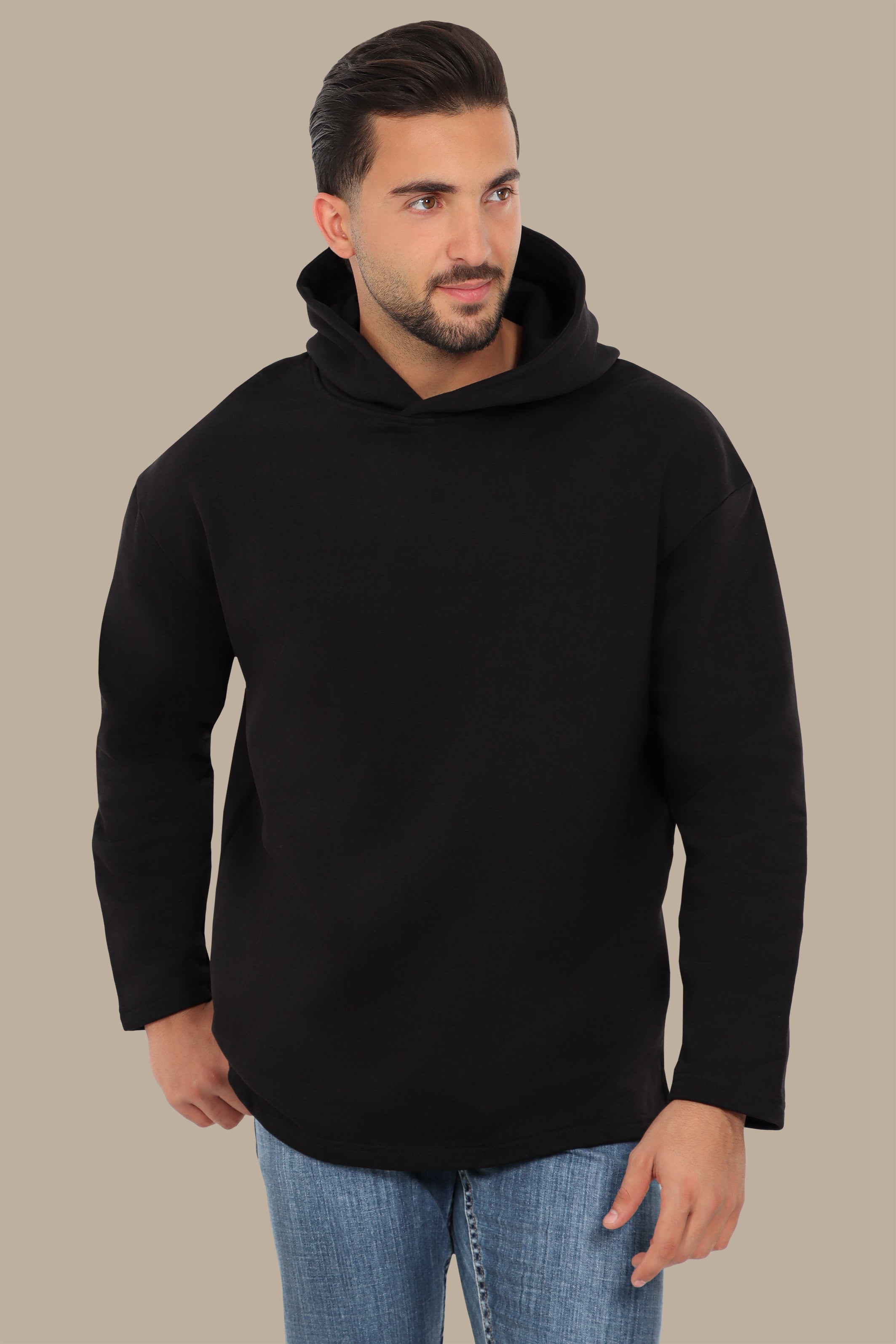 Timeless Elegance: Black Plain Basic Hoody