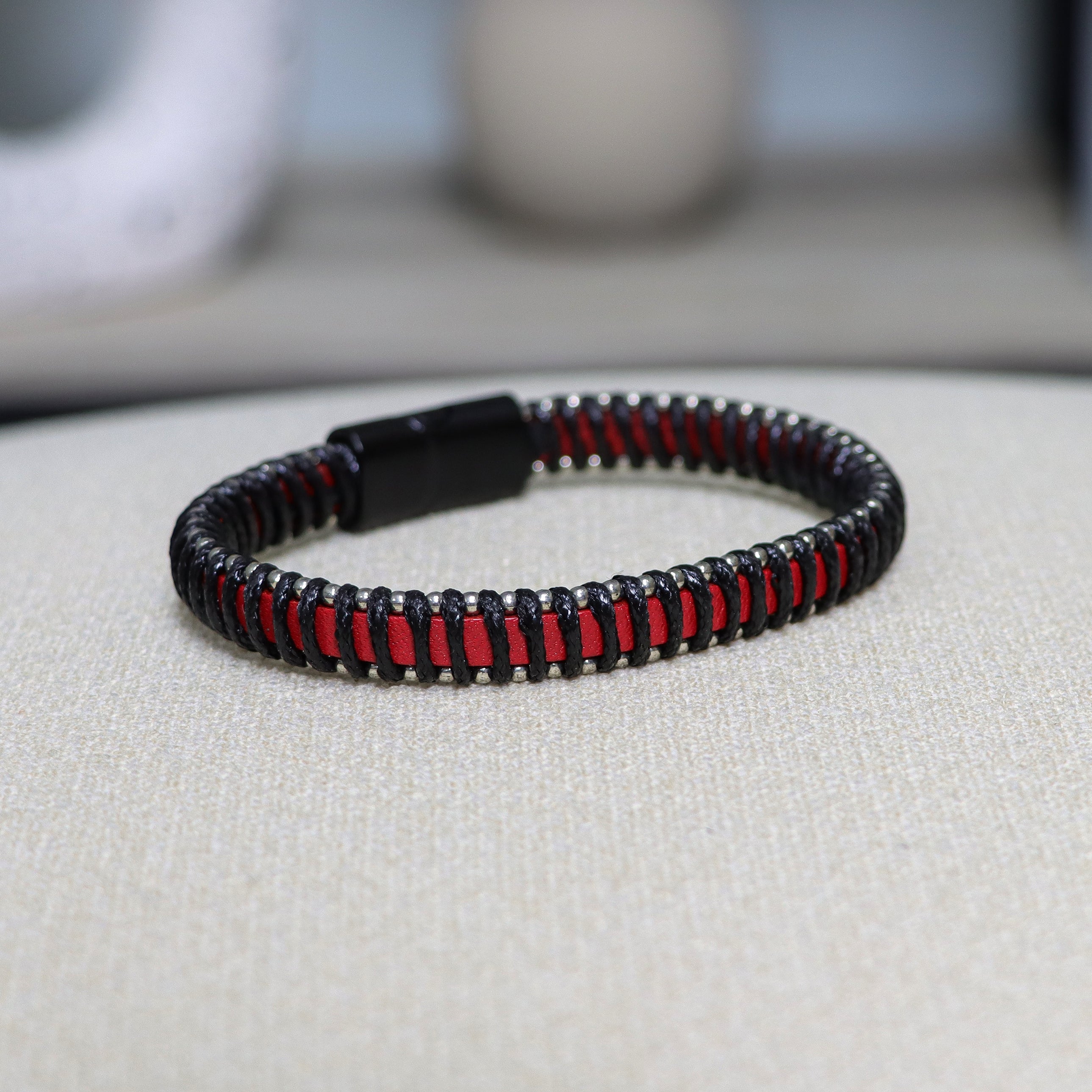 Leather Bracelet One Layer – Red