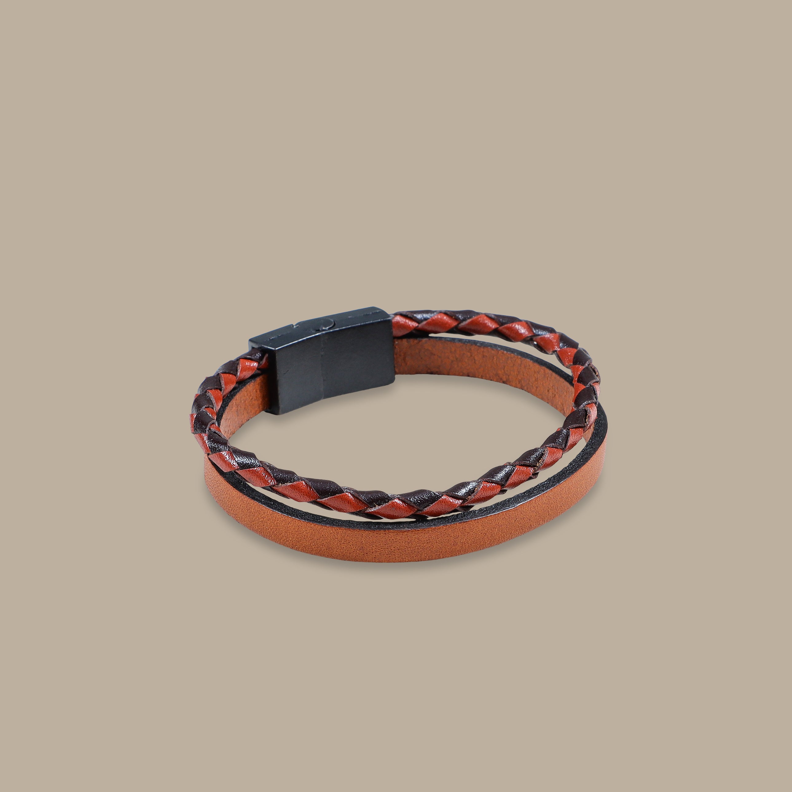 2-Layer Leather Bracelet Havane