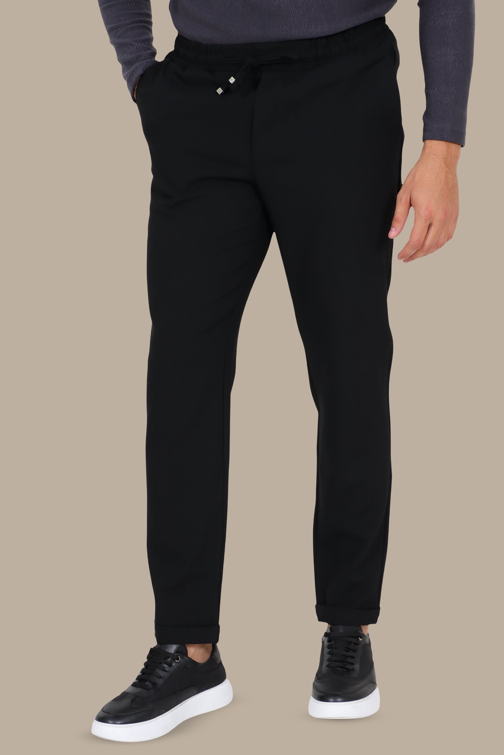 Black Refined Slim Jogger