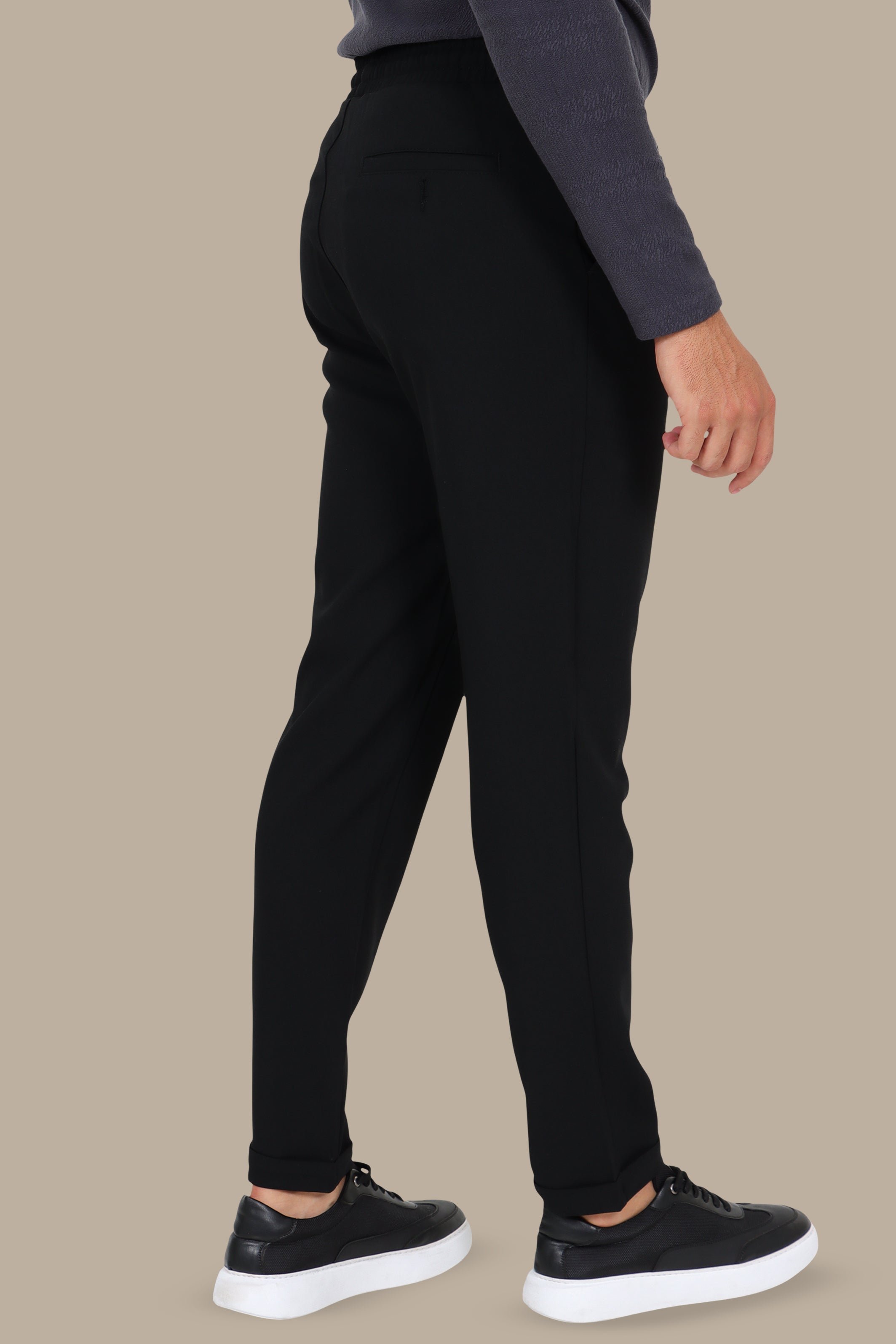 Black Refined Slim Jogger