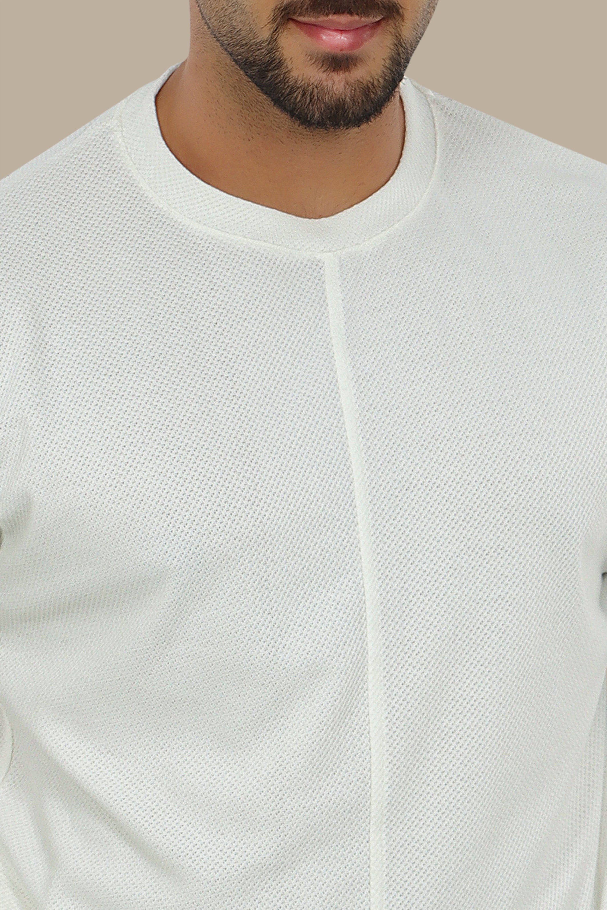 White Structured Top with Mid Cut