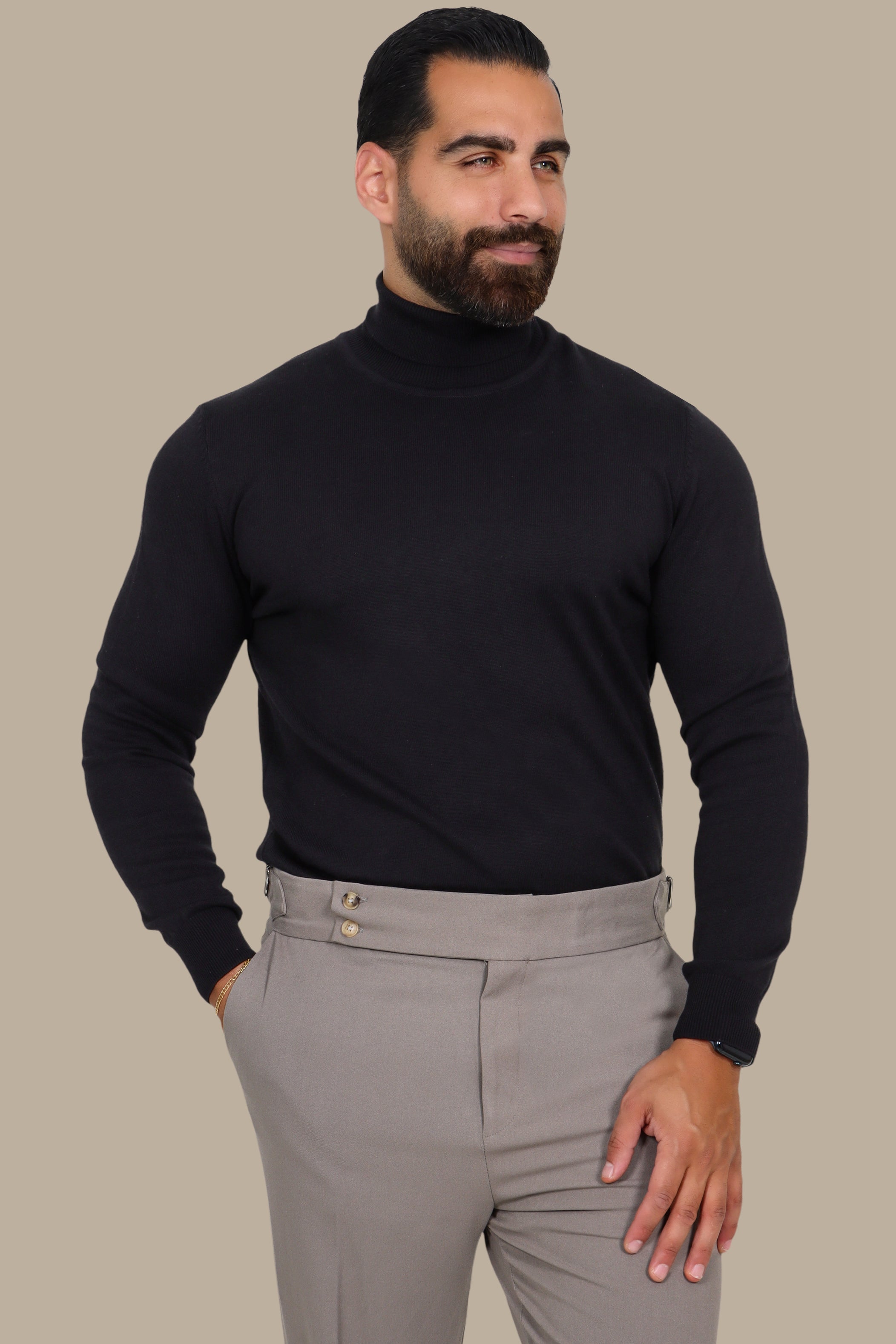 Black Turtle Neck Basic Sweater