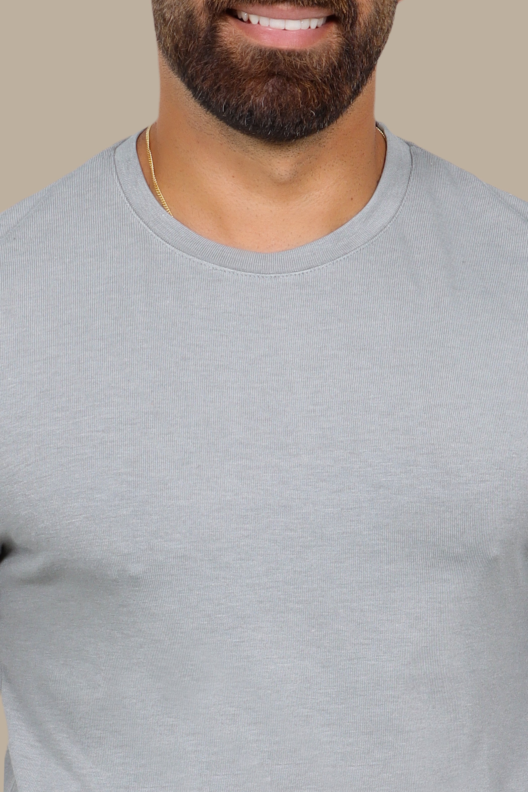 Light Grey Long Sleeve T-Shirt with Back Wings Print