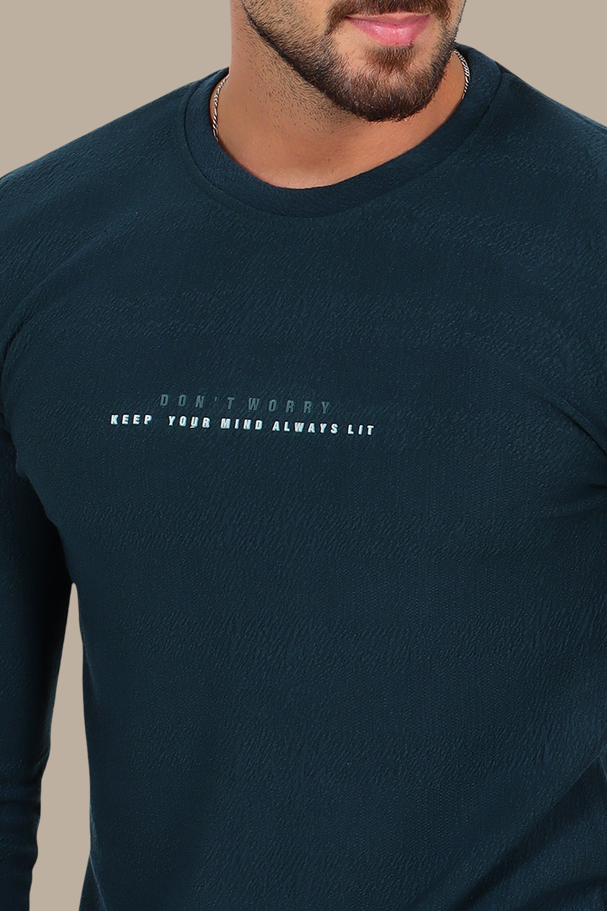 Dark Green “Don't Worry” Bubbles Long Sleeve