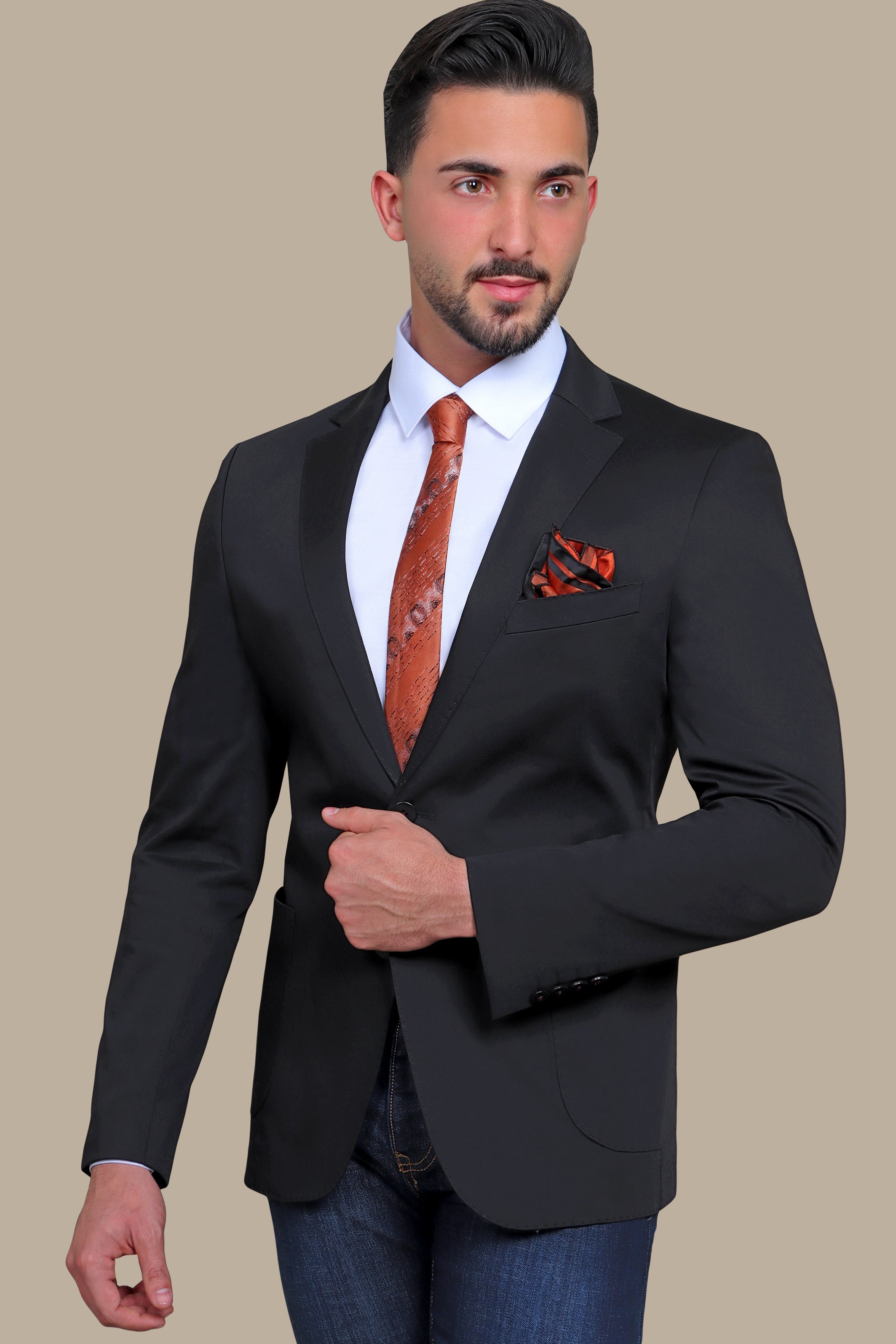 Chic Sophistication: The Satin Patch Black Blazer