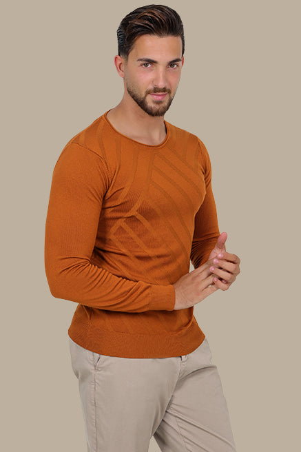 Double-Neck Havane Stripes Sweater