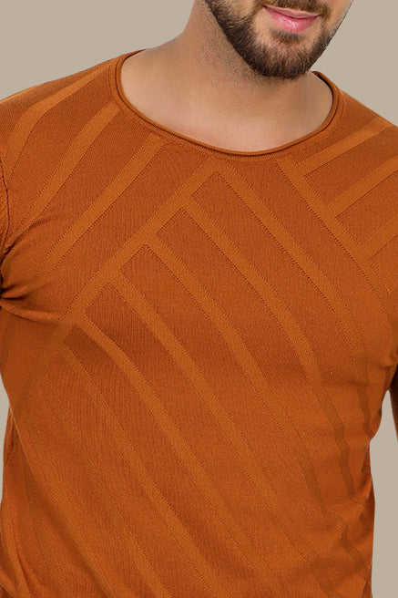 Double-Neck Havane Stripes Sweater