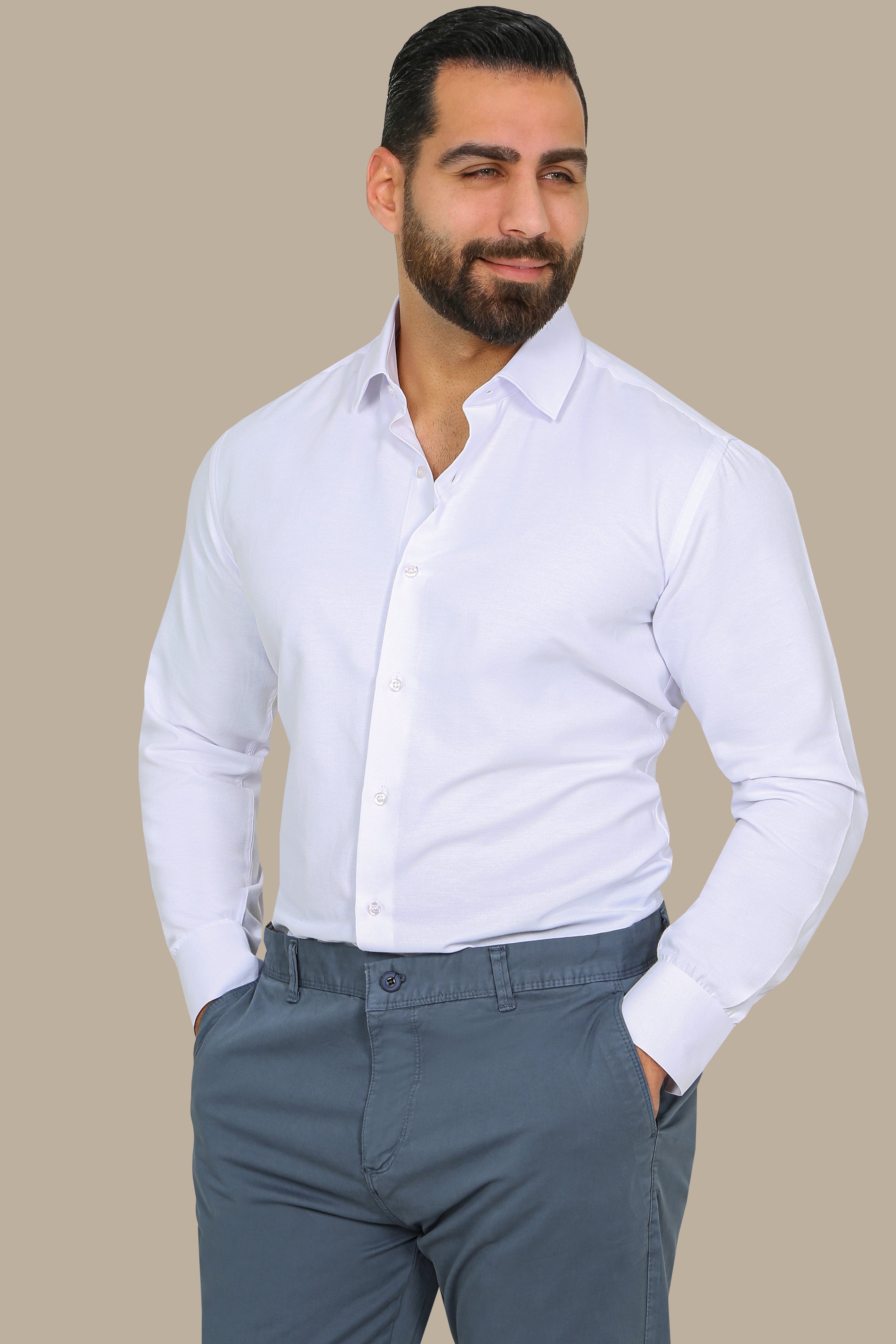 White Slim Oxford Shirt