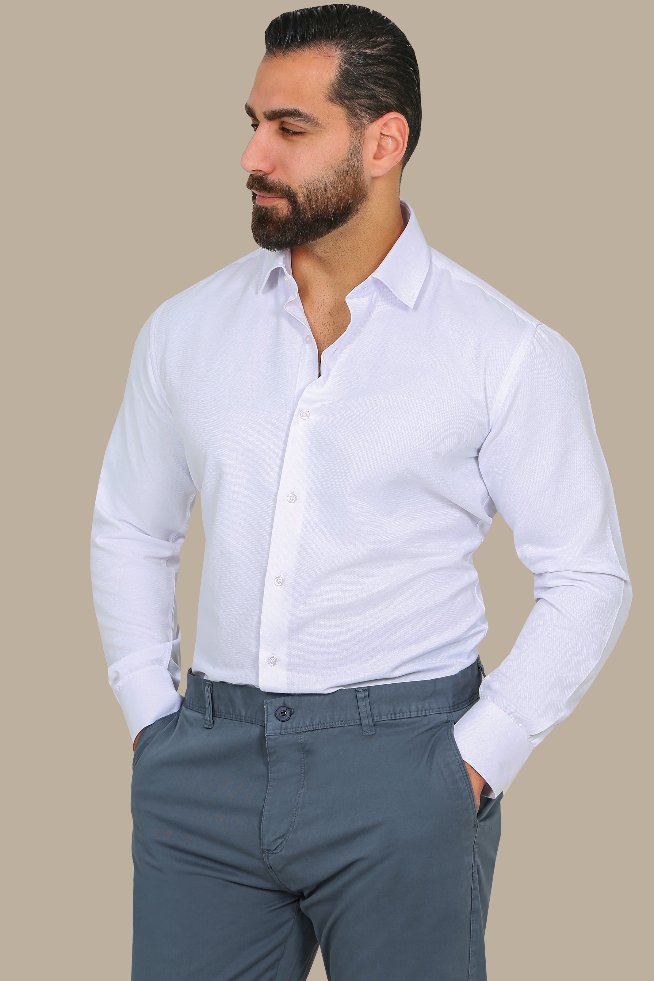 White Slim Oxford Shirt