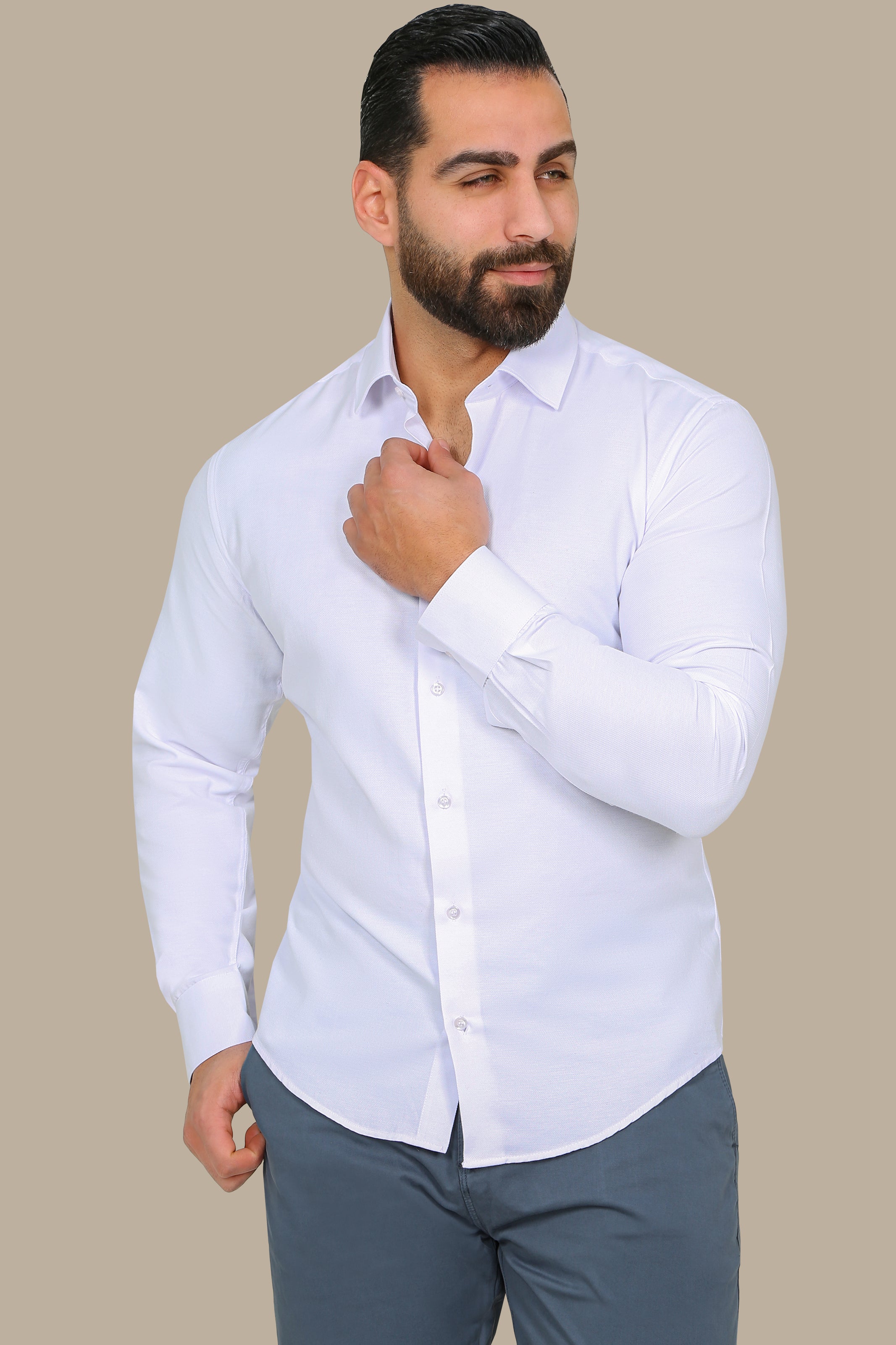 White Slim Oxford Shirt