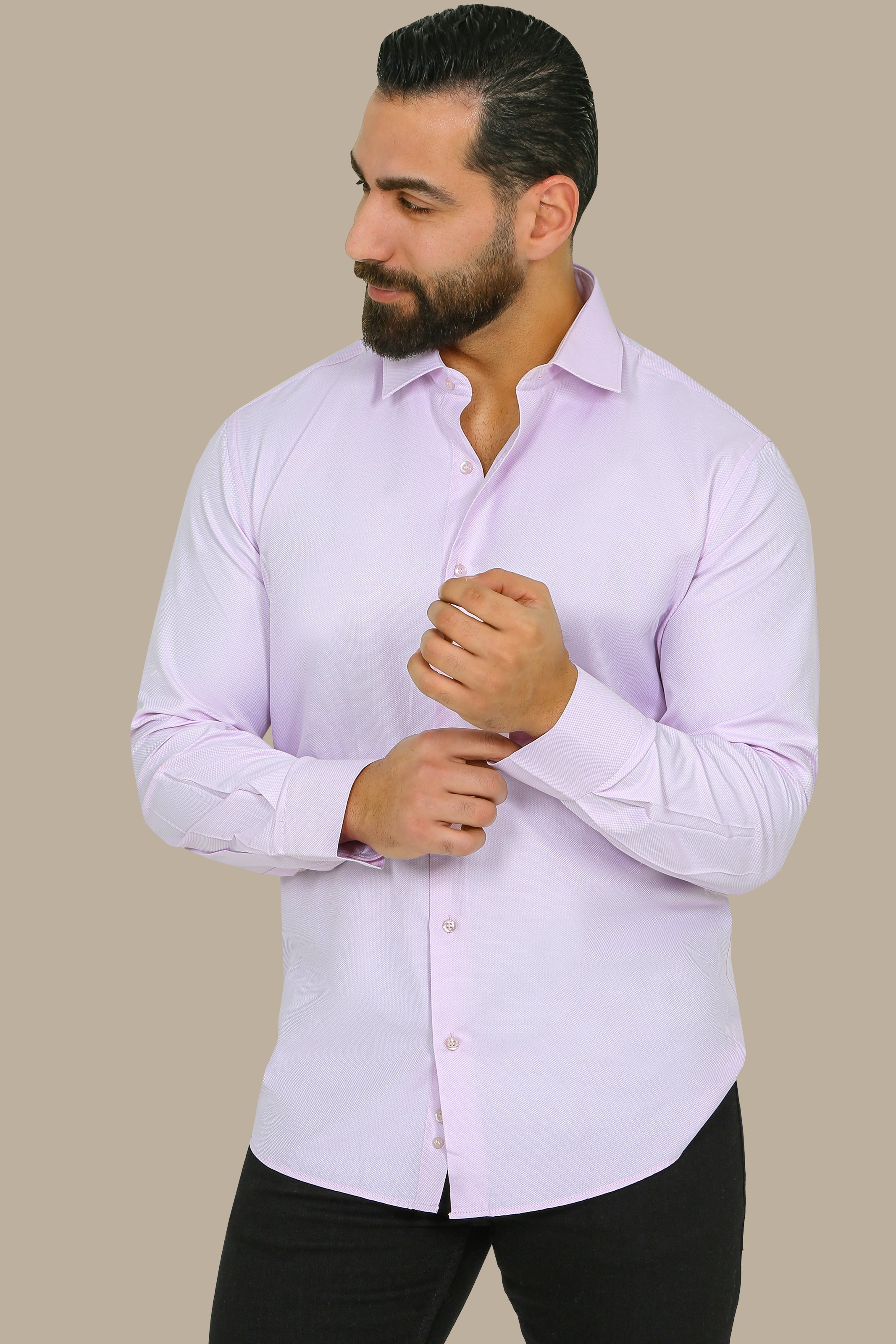 Pink Structured Regular Shirt