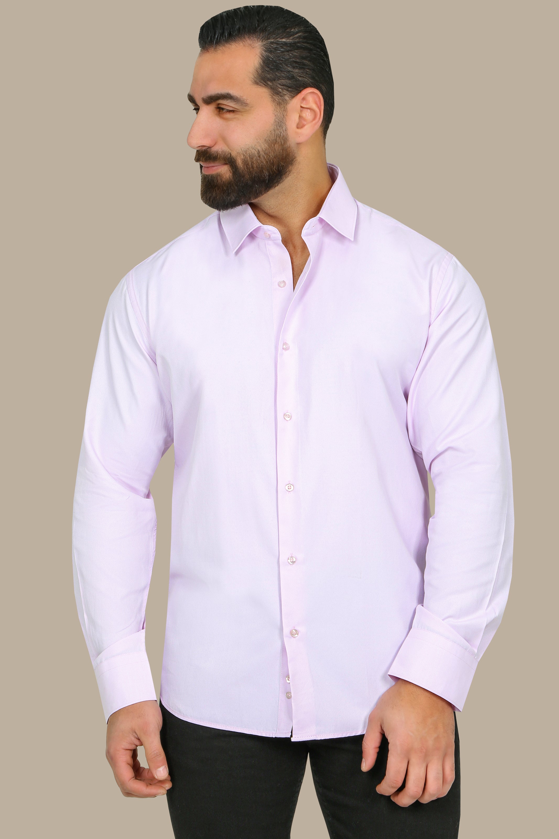 Pink Structured Regular Shirt