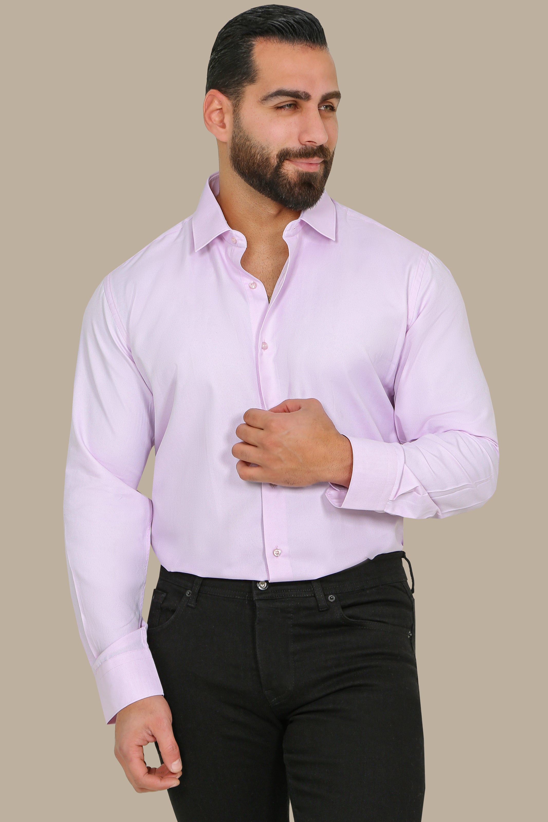 Pink Structured Regular Shirt