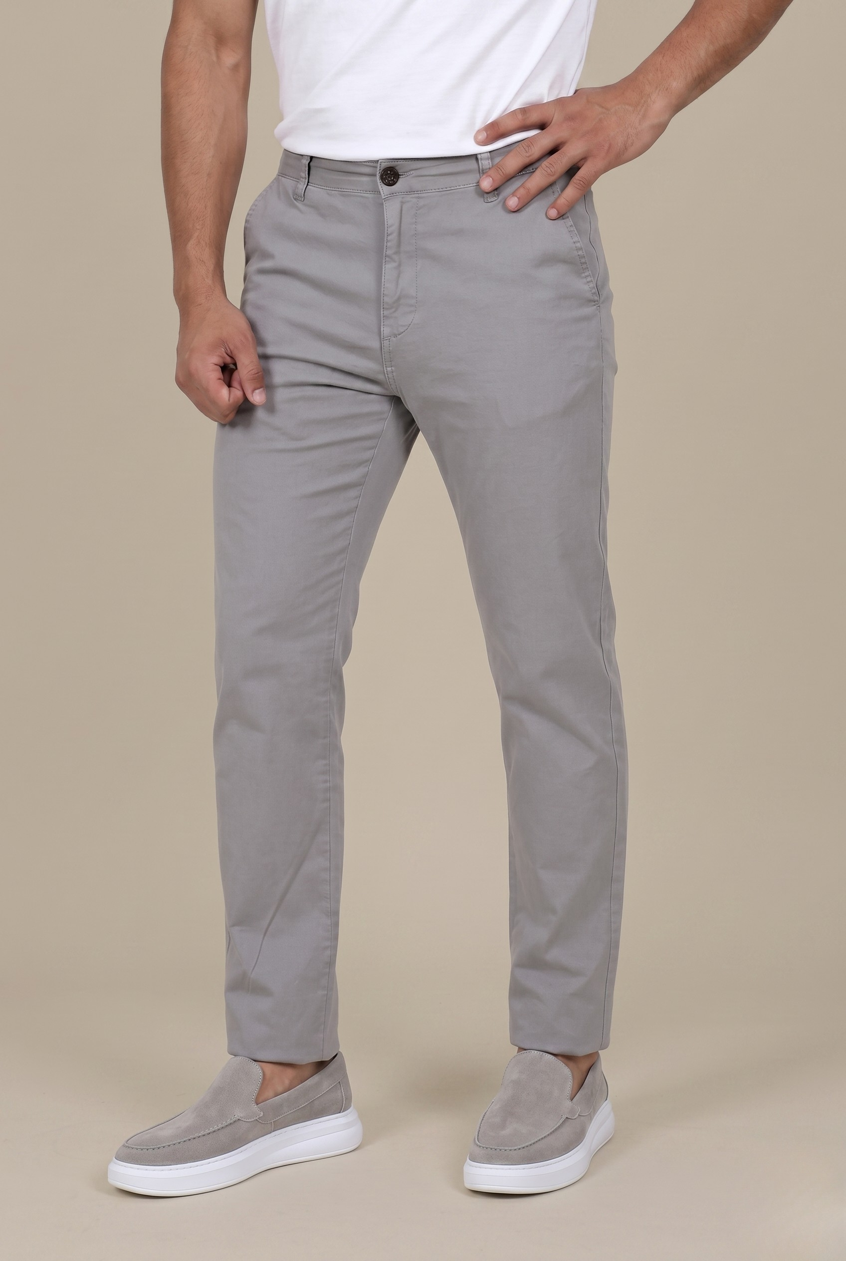 Light Grey Regular-Fit Chino (Big Size)