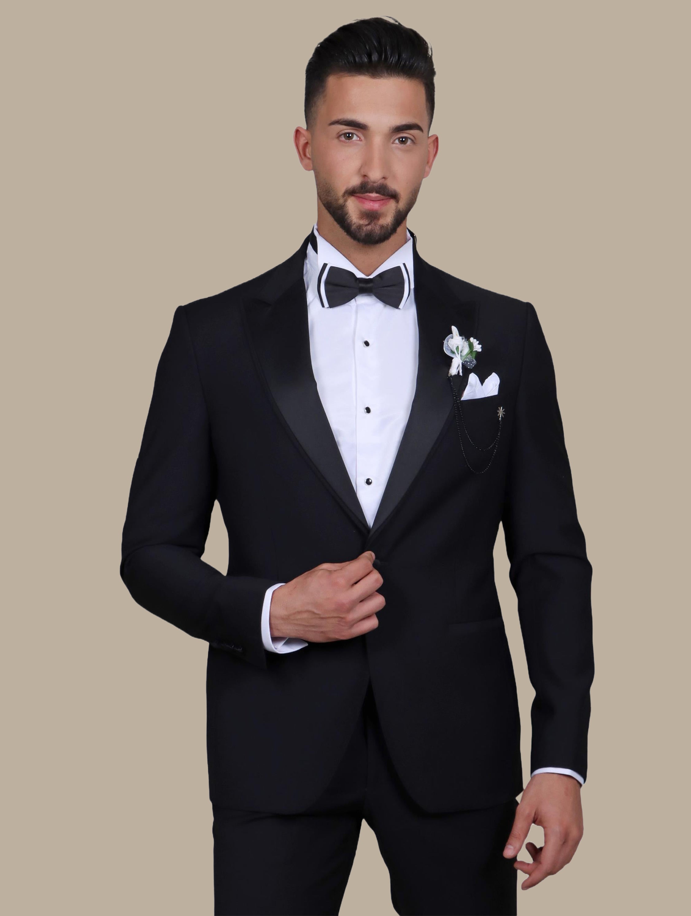Black Peak Lapel Double-Layer Tuxedo