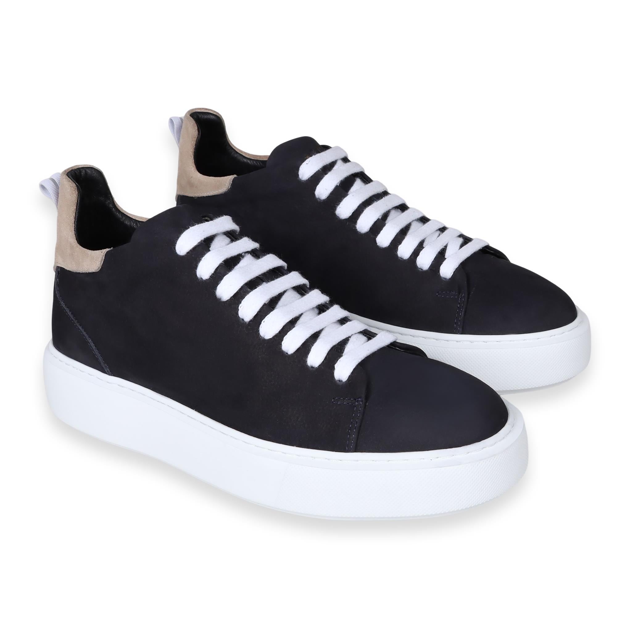Navy Nubuck Half Boot Sneakers