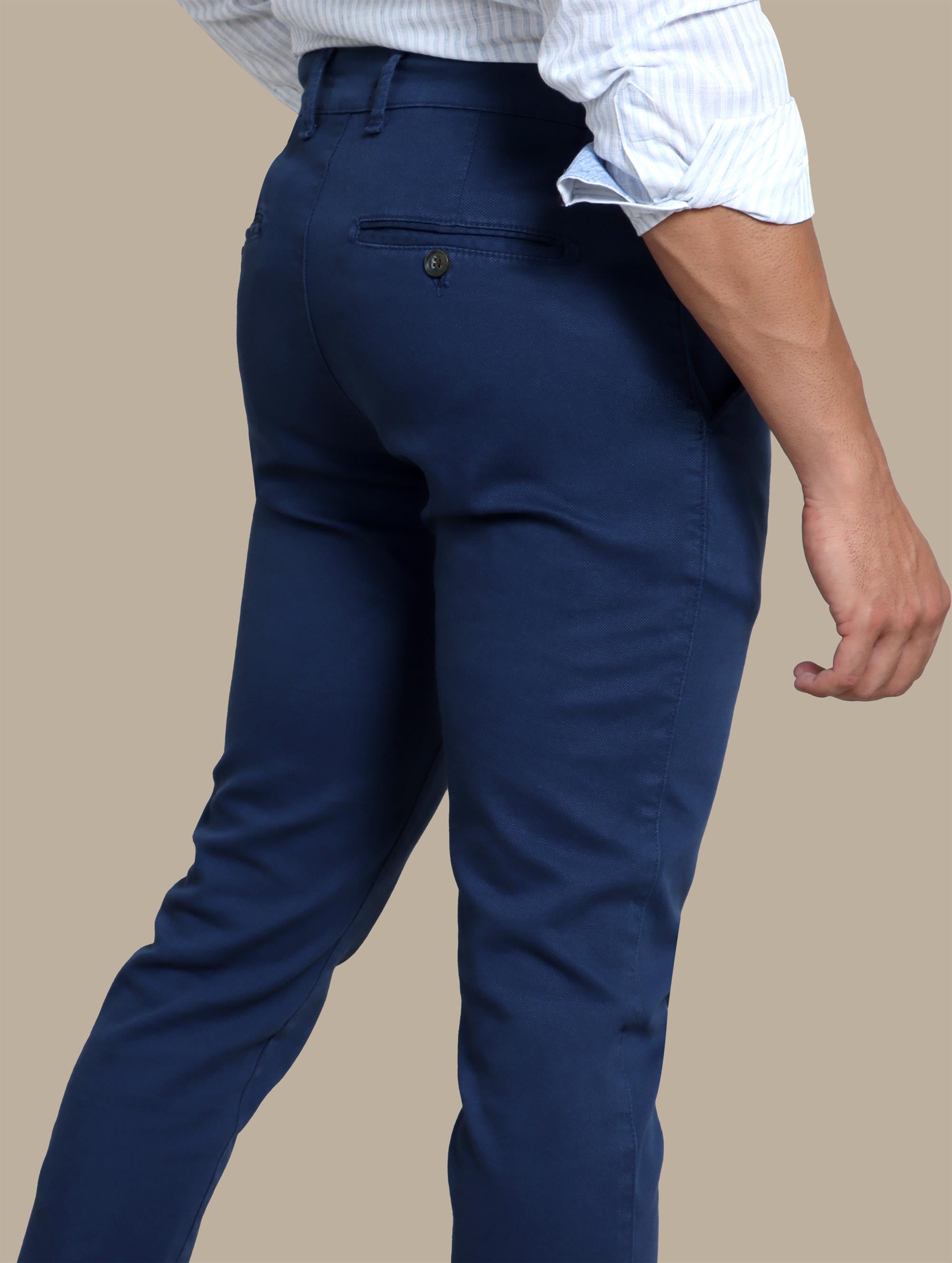 Light Navy Oxford Slim Fit Chino