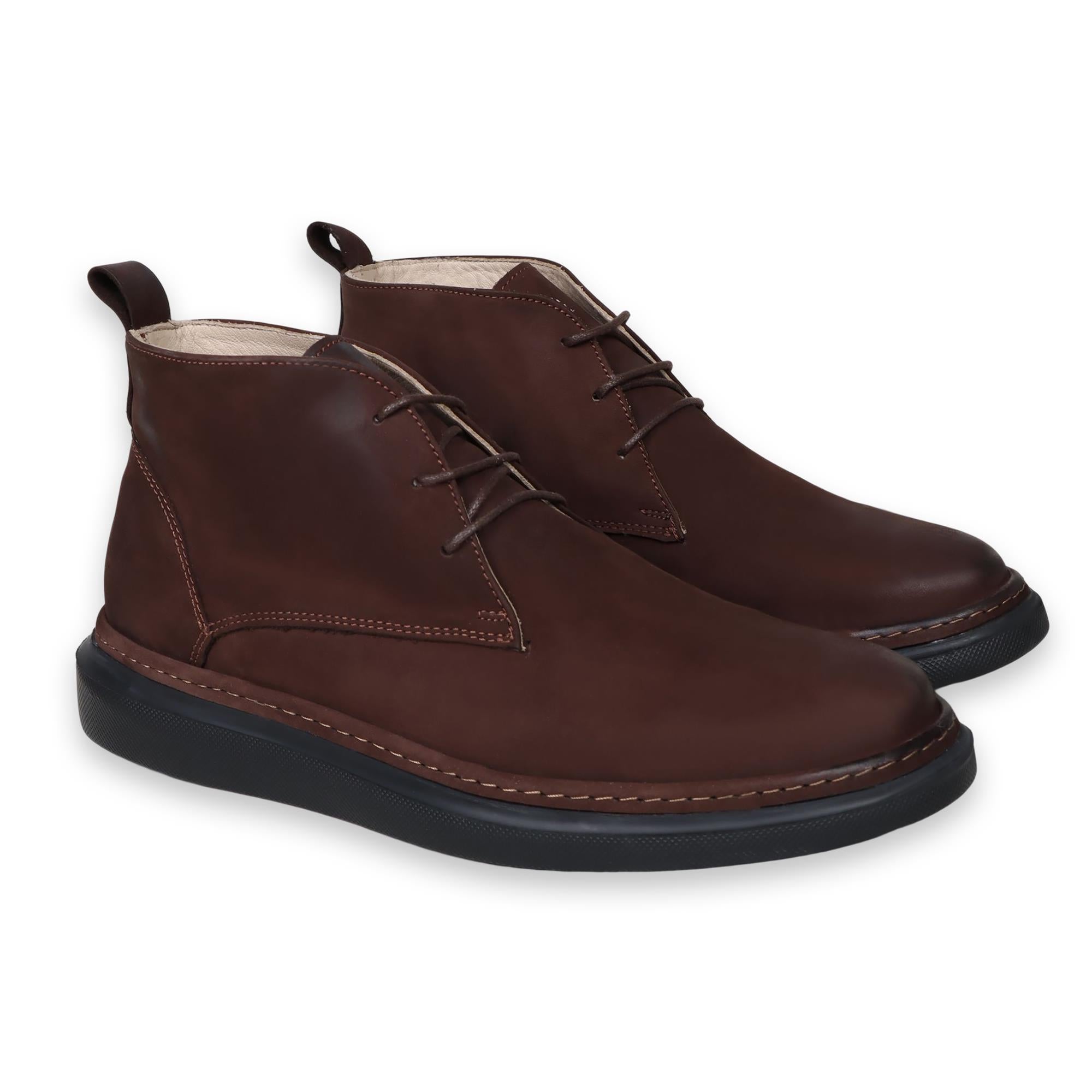 Shoes Half Boot Nubuck Plain | Brown