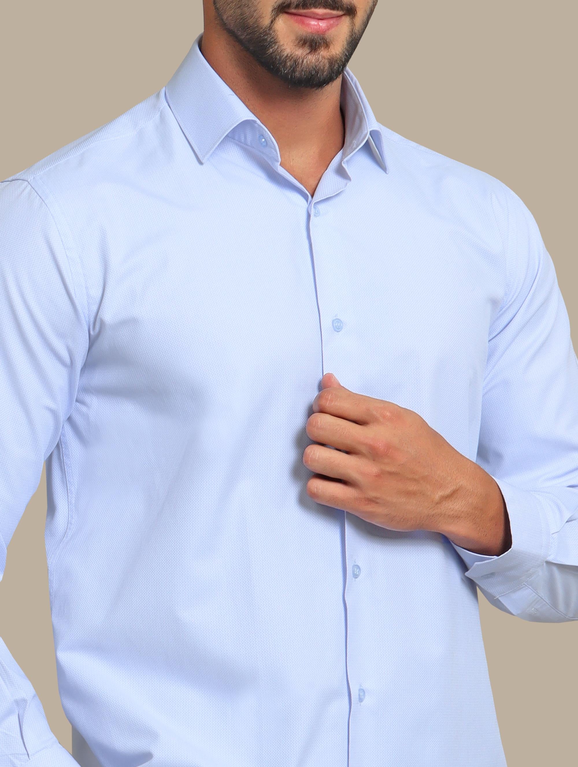 Structured Regular Light Blue Shirt