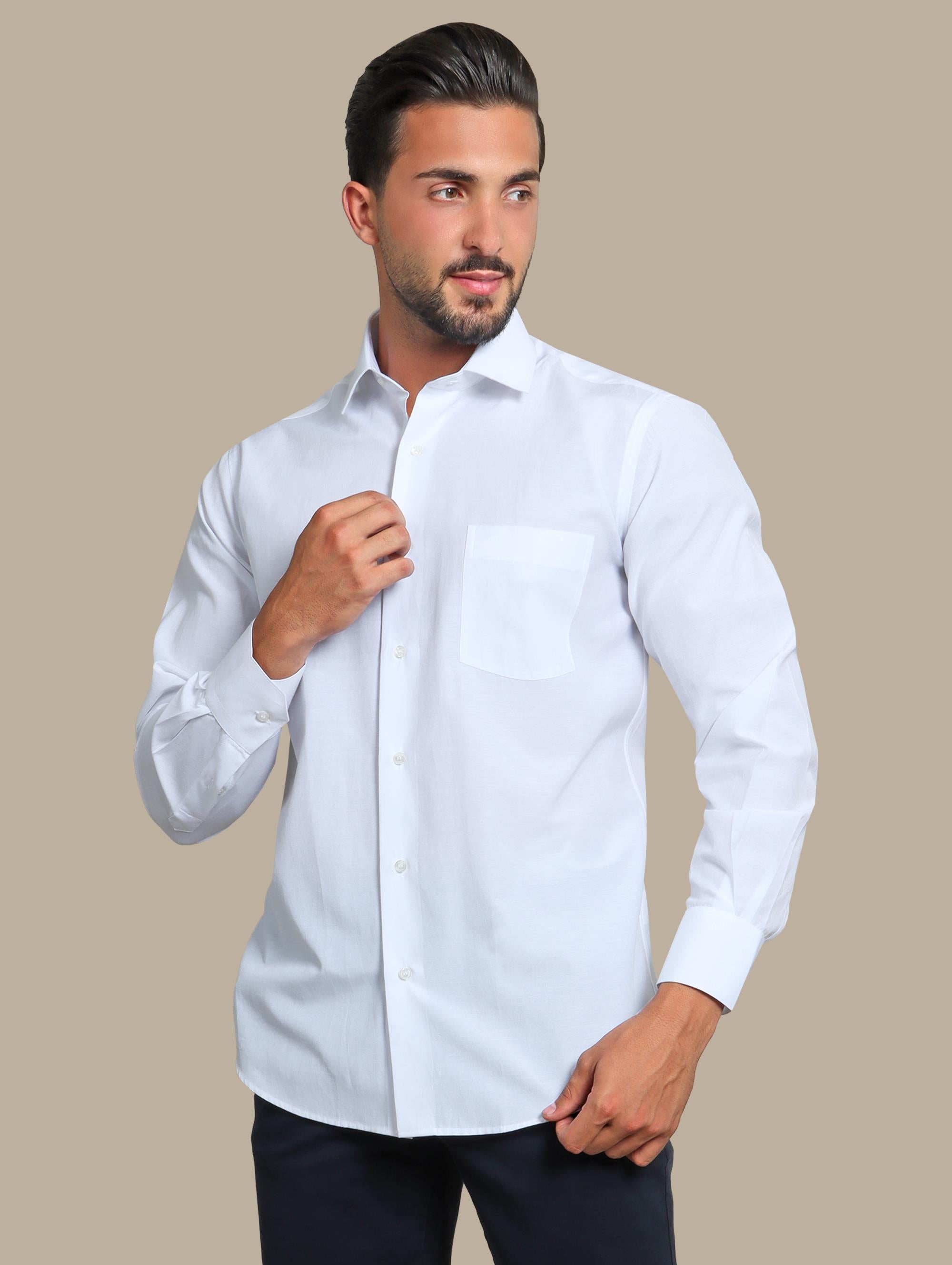 Shirt Classic Fil a fil Regular | White