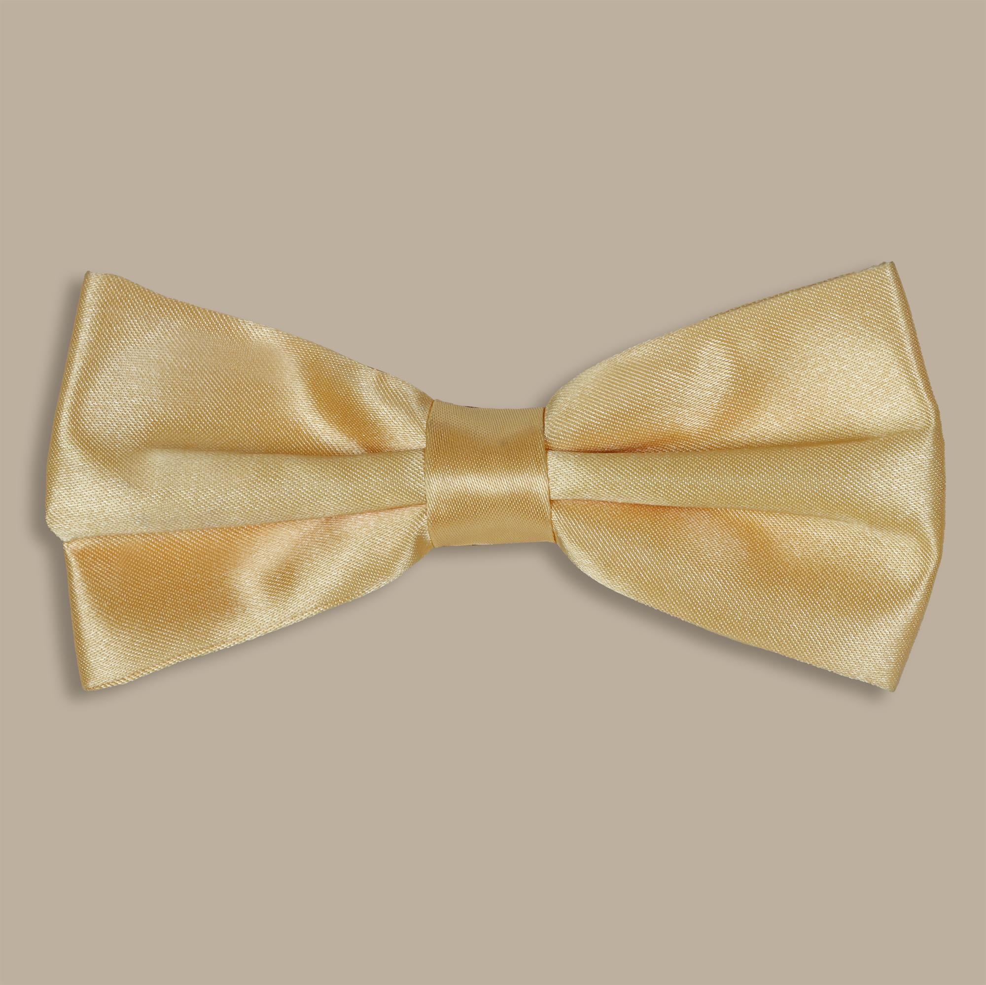 Yellow Plain Satin Bowtie