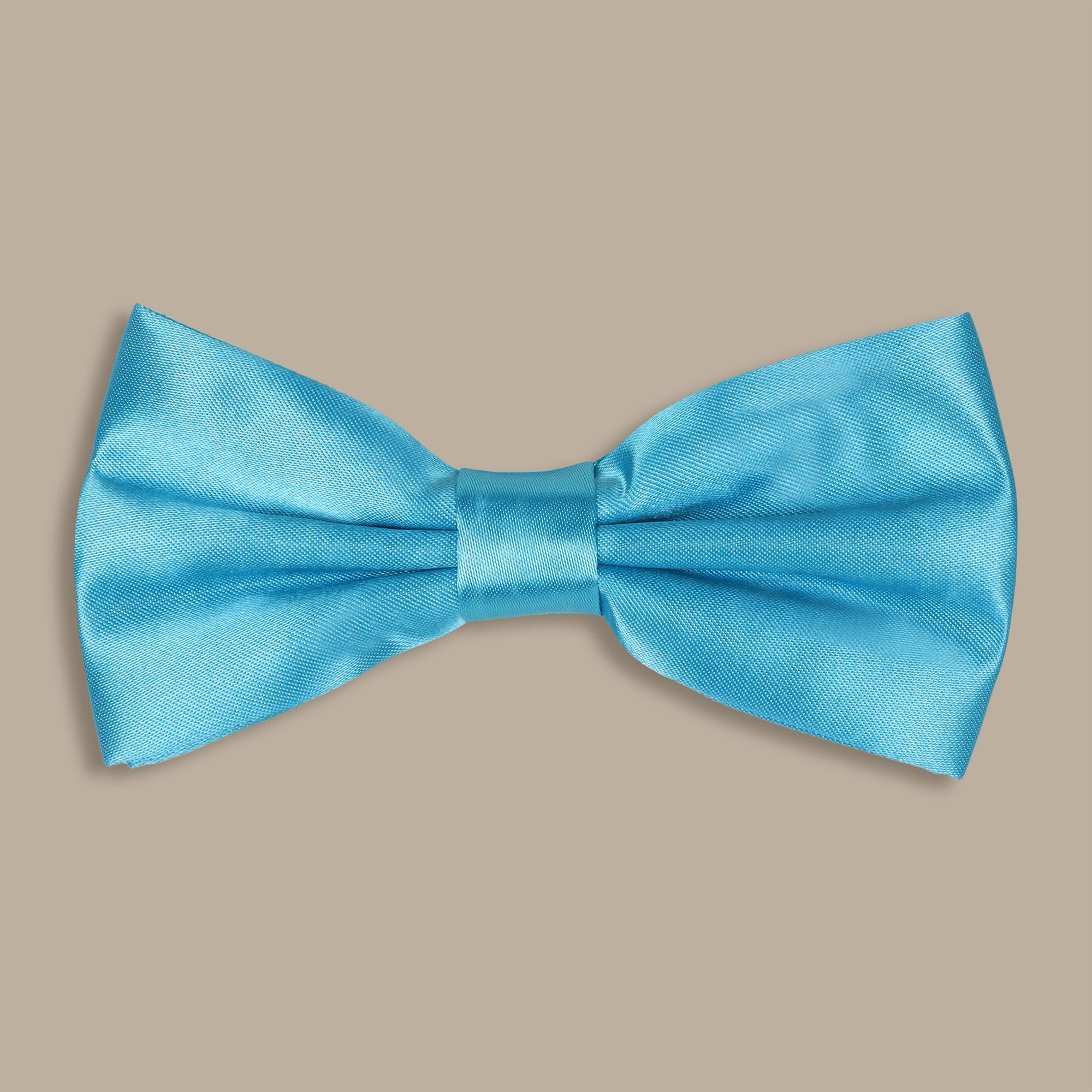 Turquoise Satin Plain Bowtie