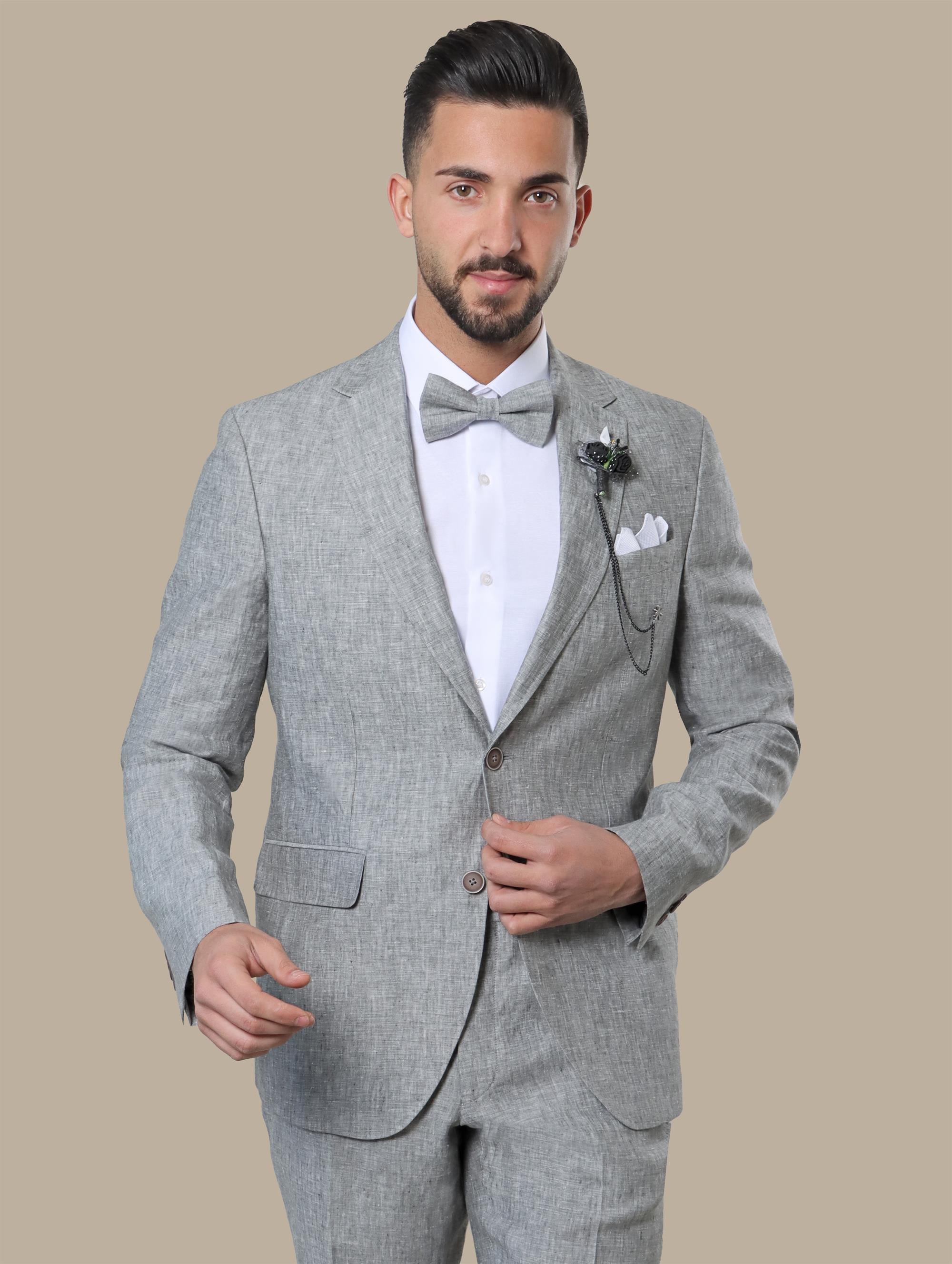 Light Gray Linen Suit