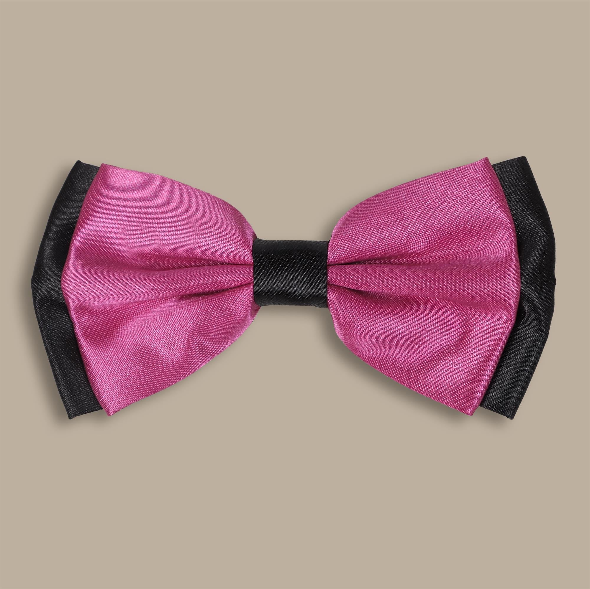 Double-Face Satin Bowtie | Black & Purple