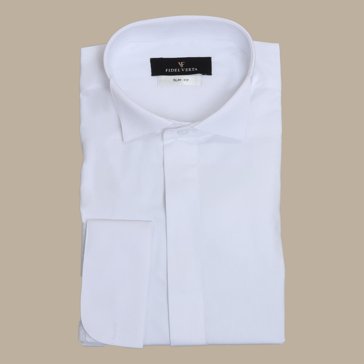Shirt Col Cassé Hidden Button | White